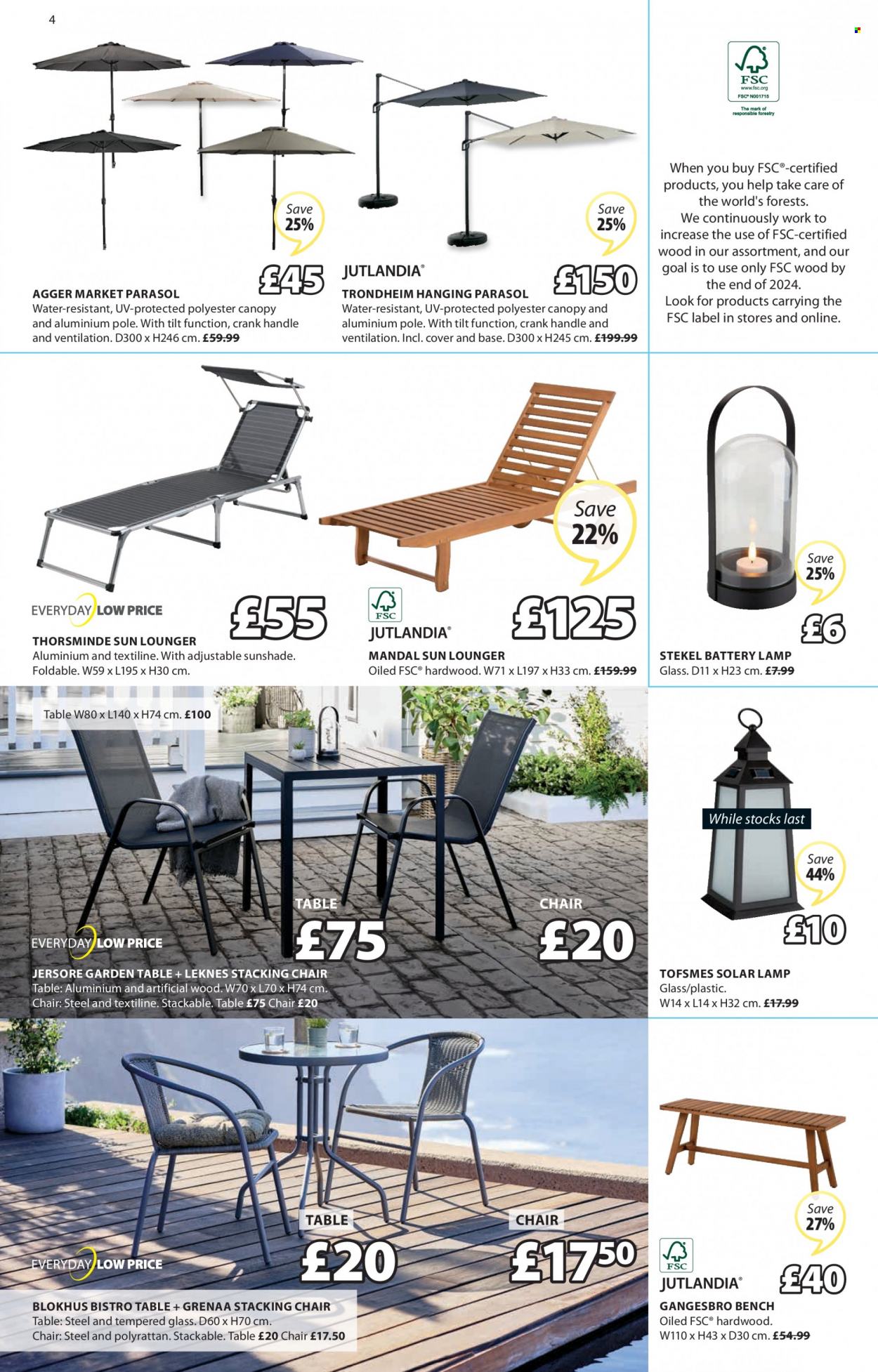 thumbnail - JYSK offer  - 12/05/2022 - 25/05/2022 - Sales products - table, bench, chair, lamp. Page 4.