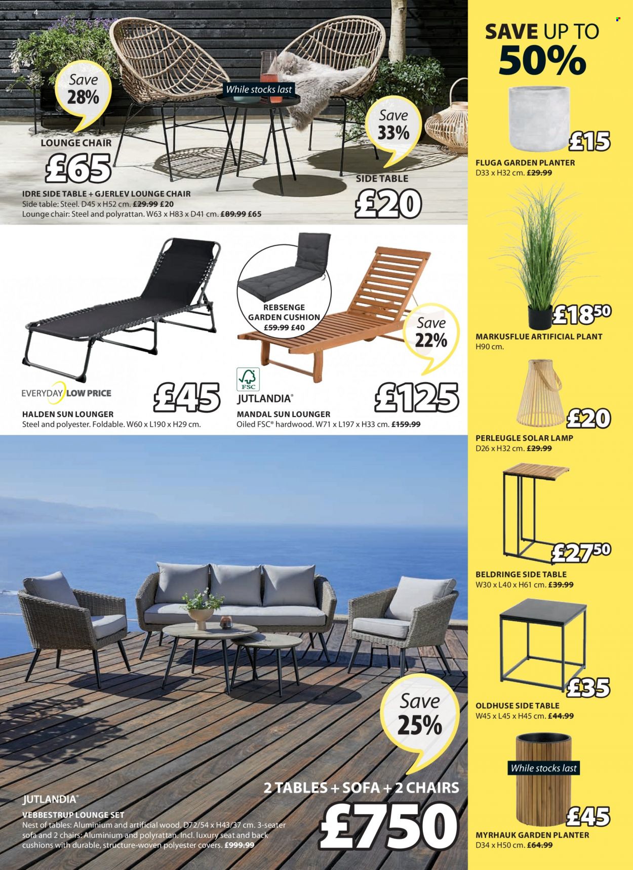 thumbnail - JYSK offer  - 19/05/2022 - 01/06/2022 - Sales products - table, chair, sofa, lounge, sidetable, cushion, artificial plant, lamp. Page 4.
