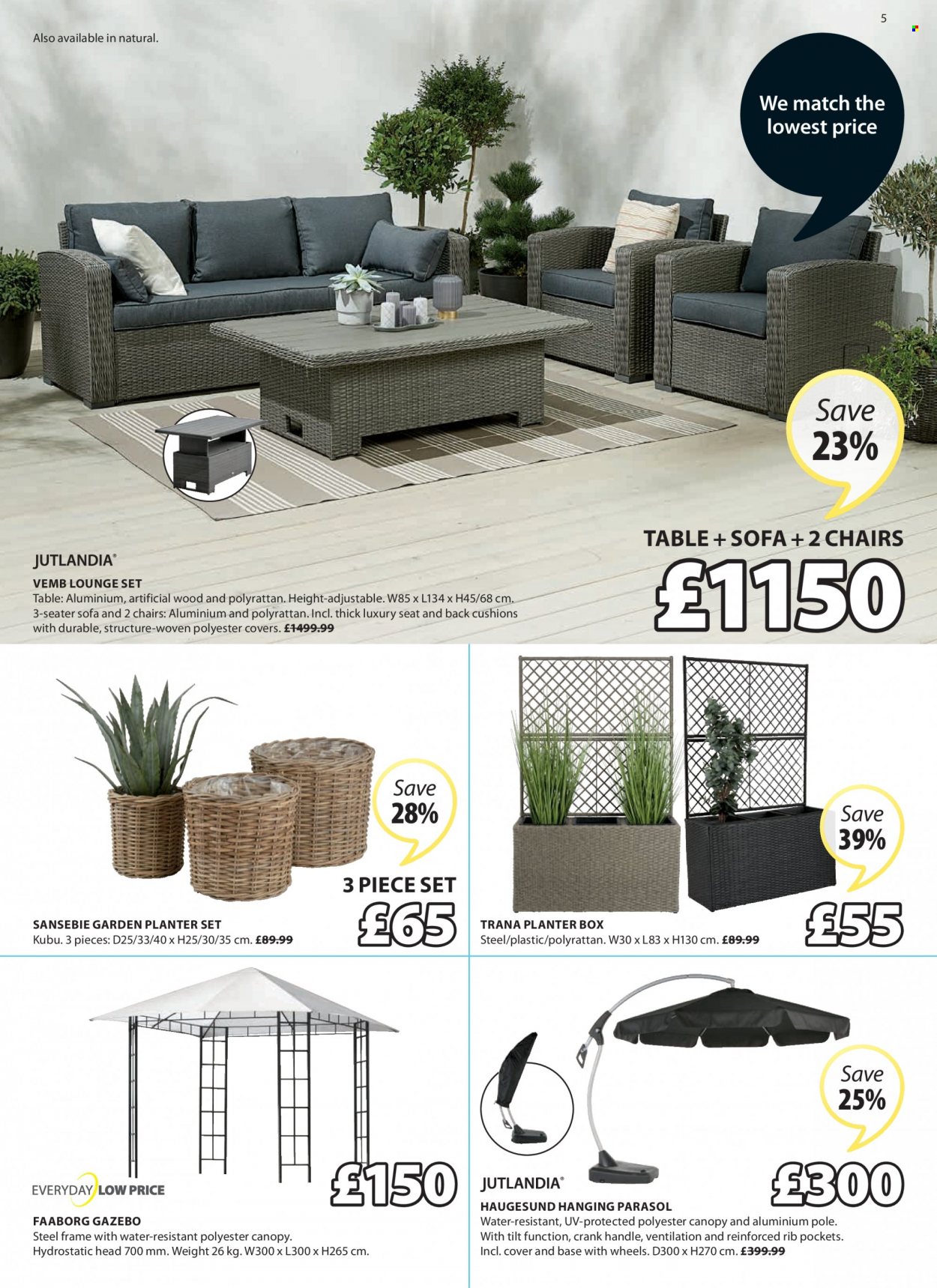 thumbnail - JYSK offer  - 19/05/2022 - 01/06/2022 - Sales products - table, chair, sofa, lounge, cushion, planter box. Page 5.