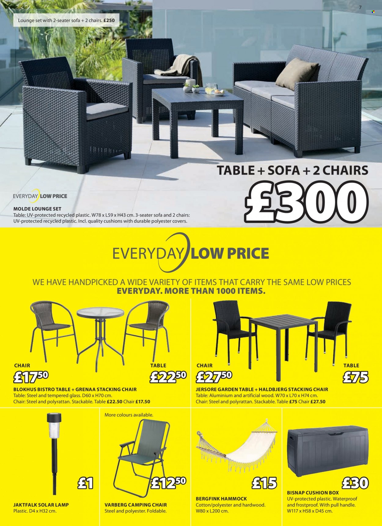 thumbnail - JYSK offer  - 19/05/2022 - 01/06/2022 - Sales products - table, chair, sofa, lounge, cushion, lamp, hammock. Page 7.