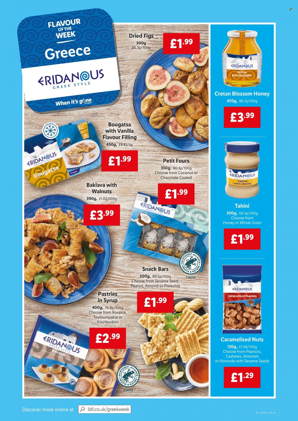 thumbnail - Lidl offer  - 26/05/2022 - 01/06/2022 - Sales products - figs, coconut, Blossom, chocolate, snack, snack bar, cocoa, sesame seed, tahini, almonds, cashews, dried figs. Page 6.