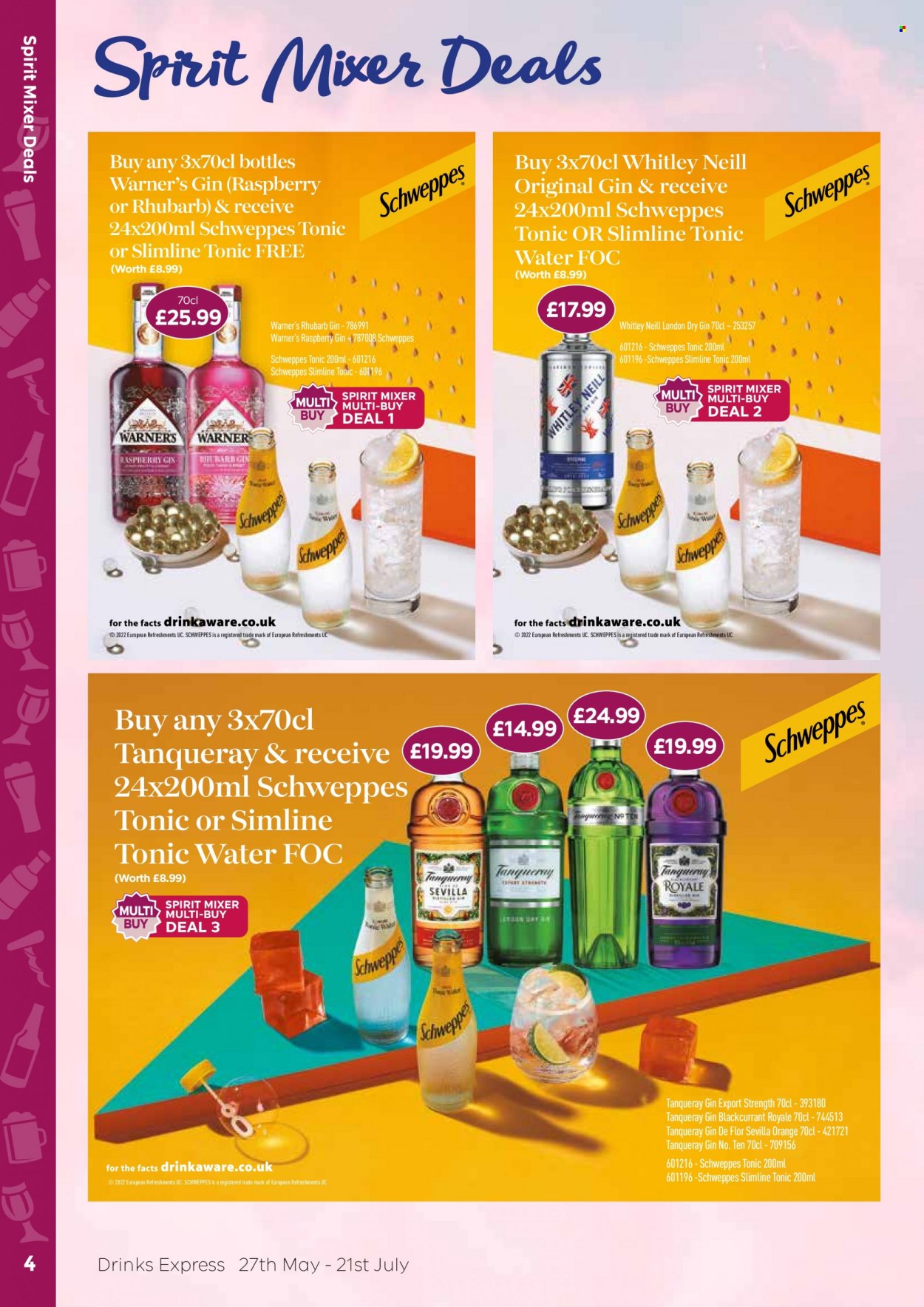 thumbnail - Bestway offer  - 27/05/2022 - 21/07/2022 - Sales products - rhubarb, oranges, Schweppes, tonic, gin. Page 4.