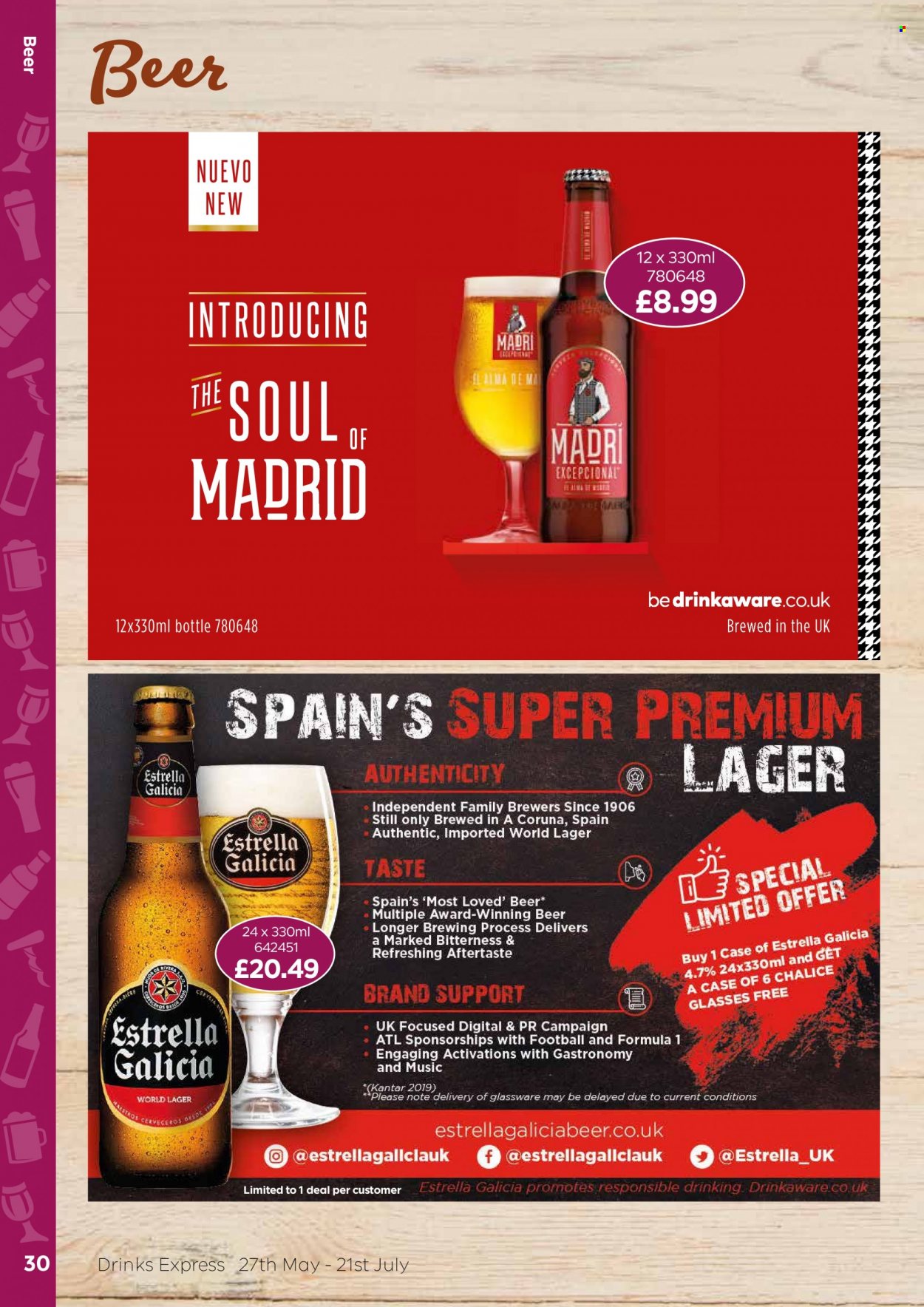 thumbnail - Bestway offer  - 27/05/2022 - 21/07/2022 - Sales products - brewer, beer, Lager, glassware set. Page 30.