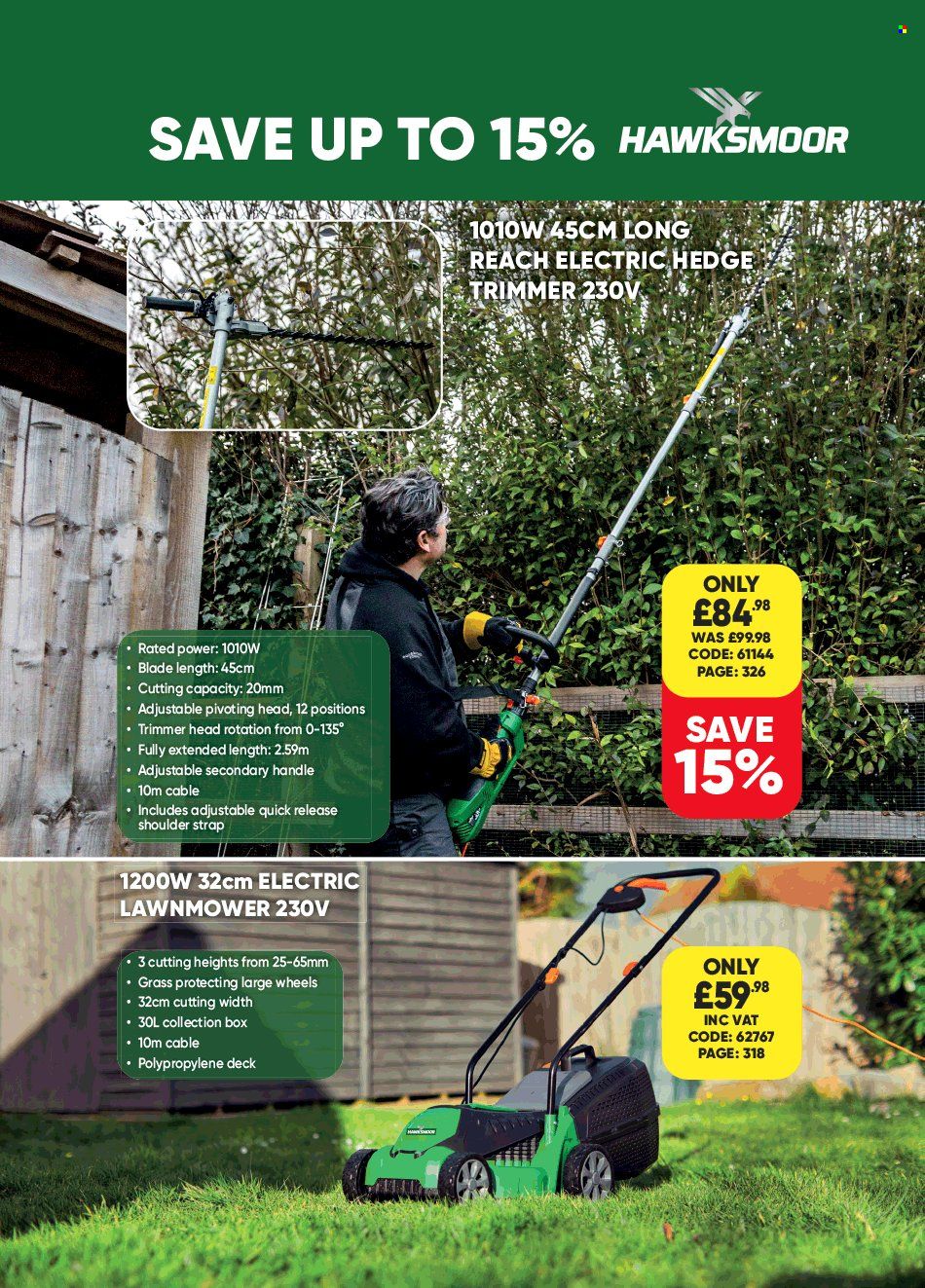 thumbnail - Toolstation offer  - Sales products - lawn mower, hedge trimmer, strap. Page 3.