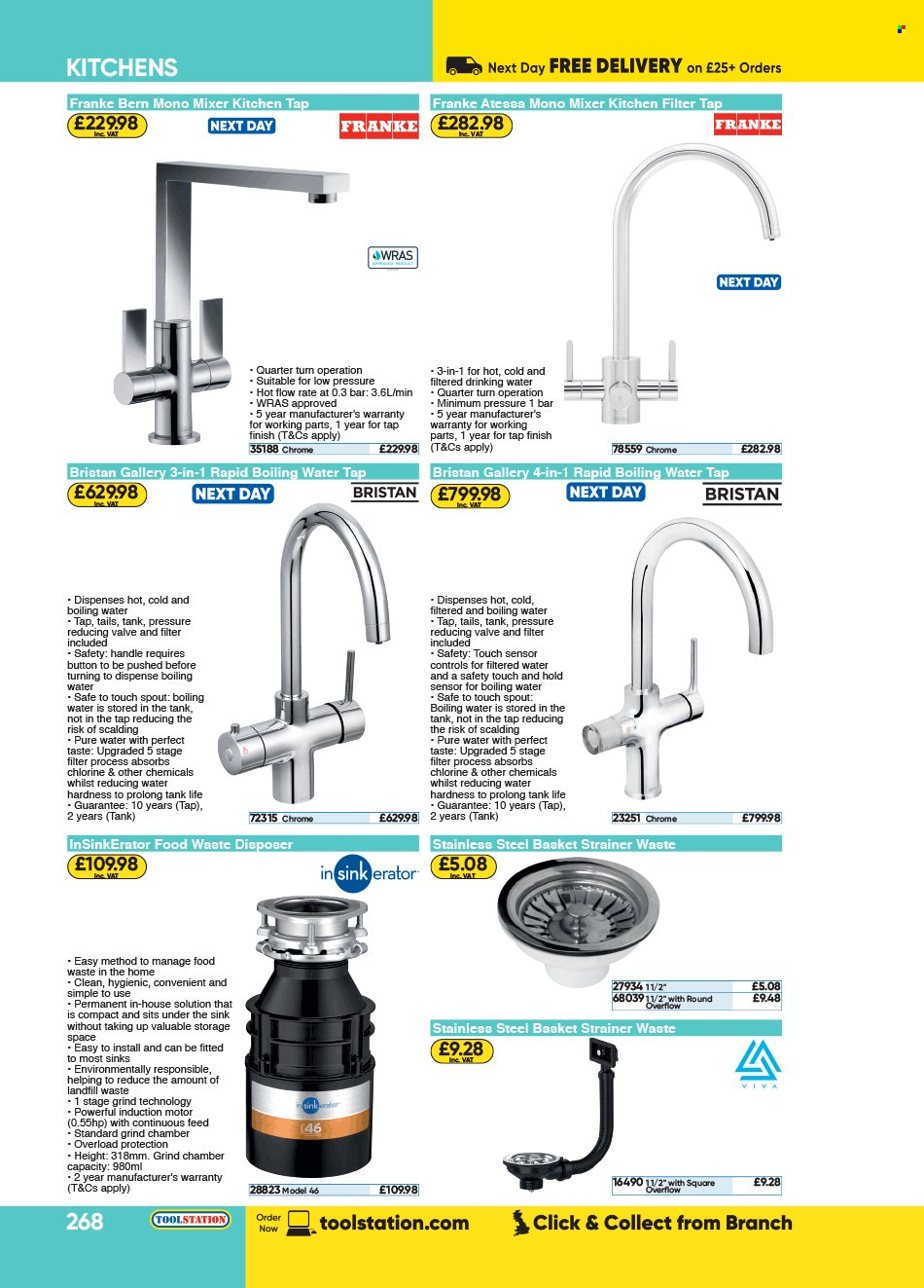thumbnail - Toolstation offer  - Sales products - kitchen tap, basket, tank, purified water. Page 268.