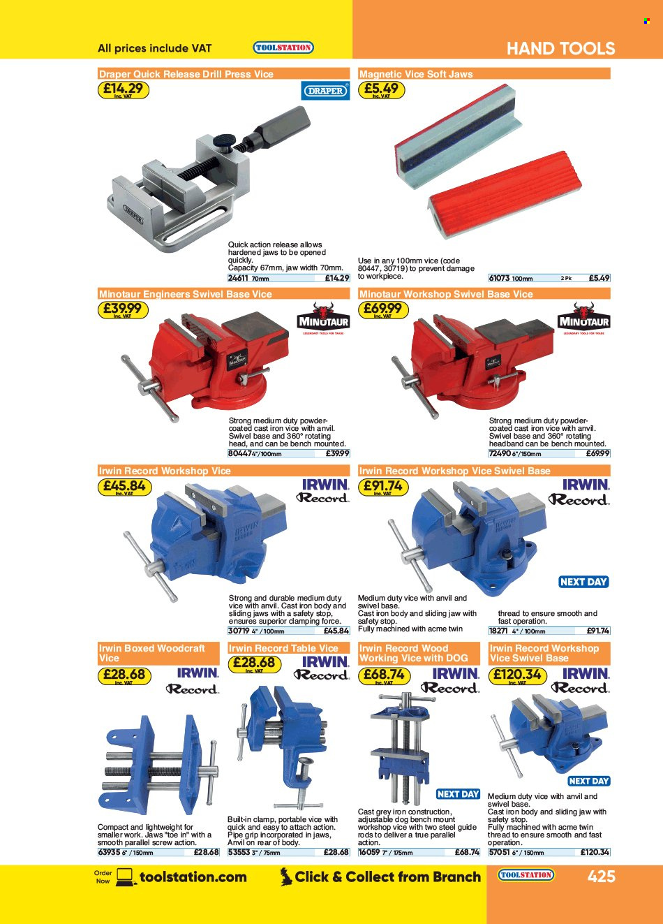 thumbnail - Toolstation offer  - Sales products - hand tools, table. Page 425.