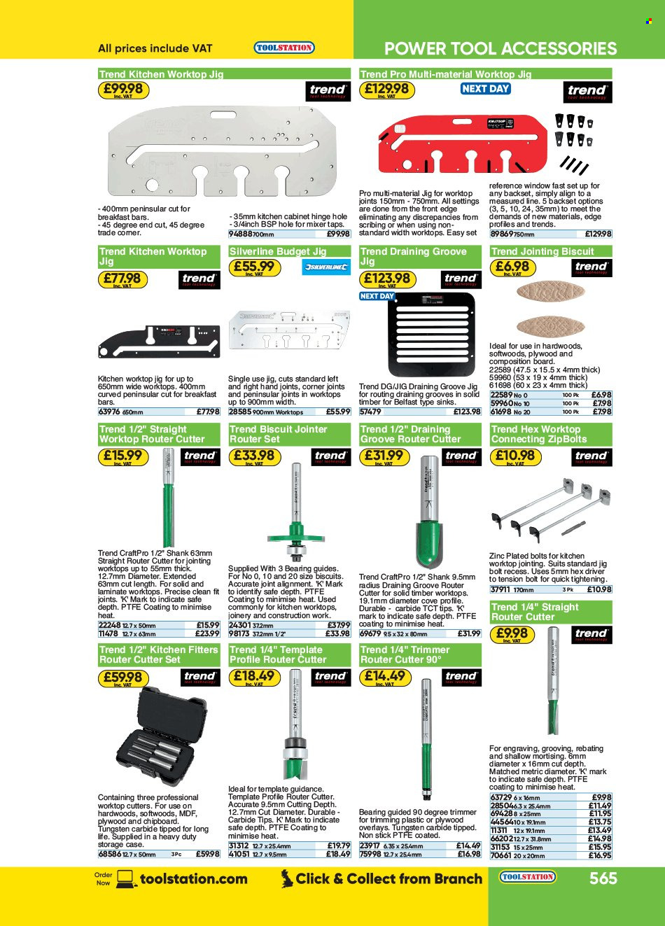 thumbnail - Toolstation offer  - Sales products - kitchen worktop, cutter set, cutter, cabinet. Page 565.