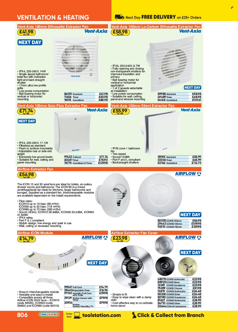 thumbnail - Toolstation offer  - Sales products - toilet, extractor fan. Page 806.
