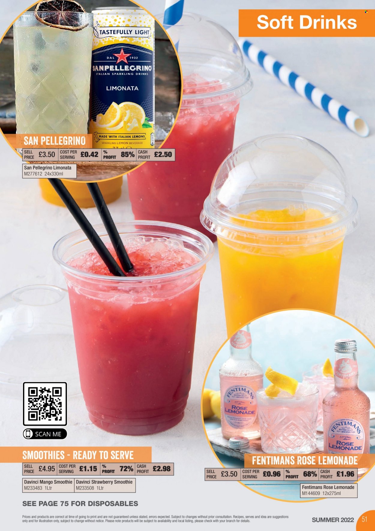 thumbnail - Makro offer  - 28/06/2022 - 31/08/2022 - Sales products - mango, lemonade, soft drink, smoothie, San Pellegrino, wine, rosé wine. Page 51.