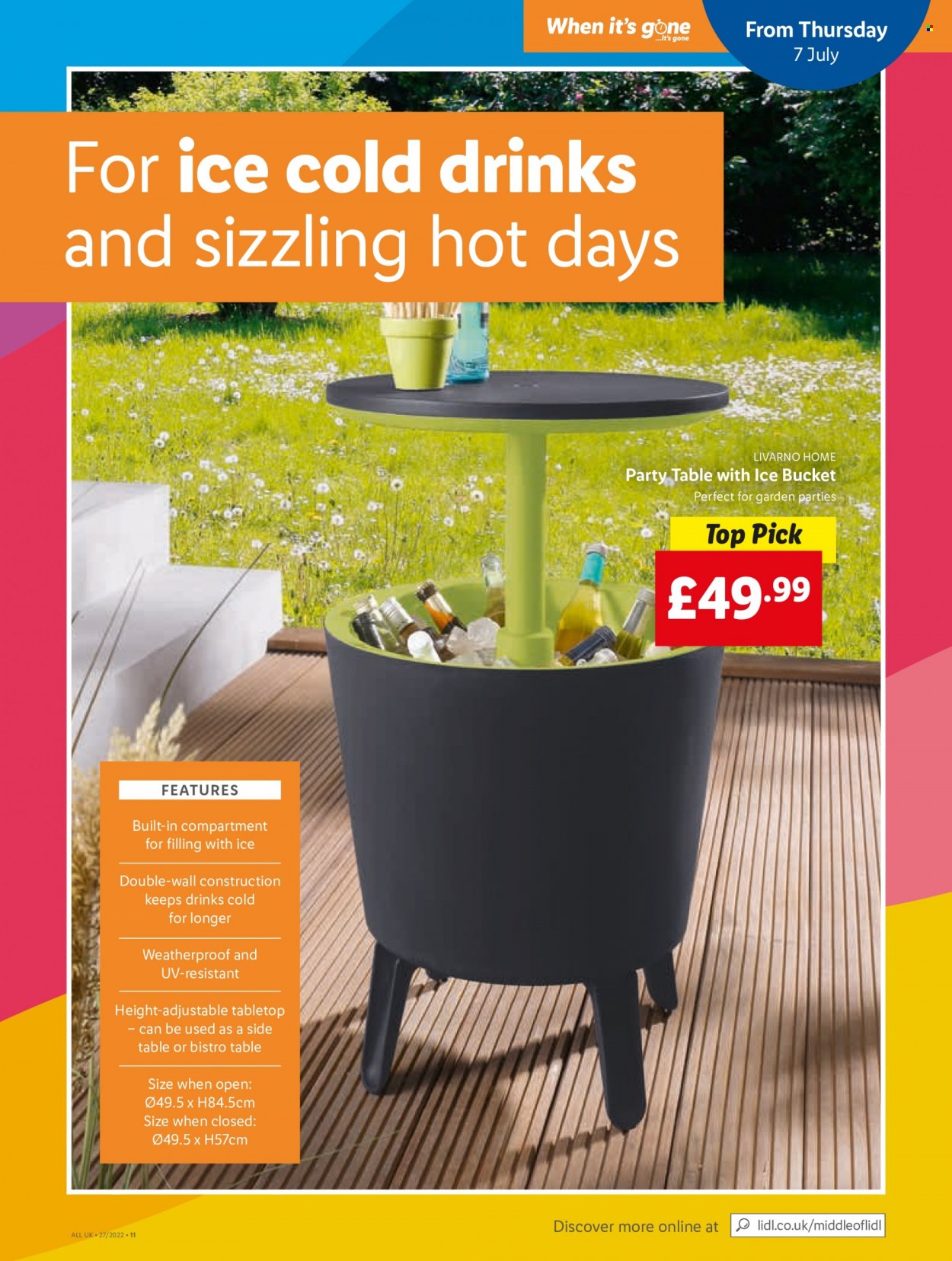 thumbnail - Lidl offer  - 07/07/2022 - 13/07/2022 - Sales products - table, sidetable. Page 13.