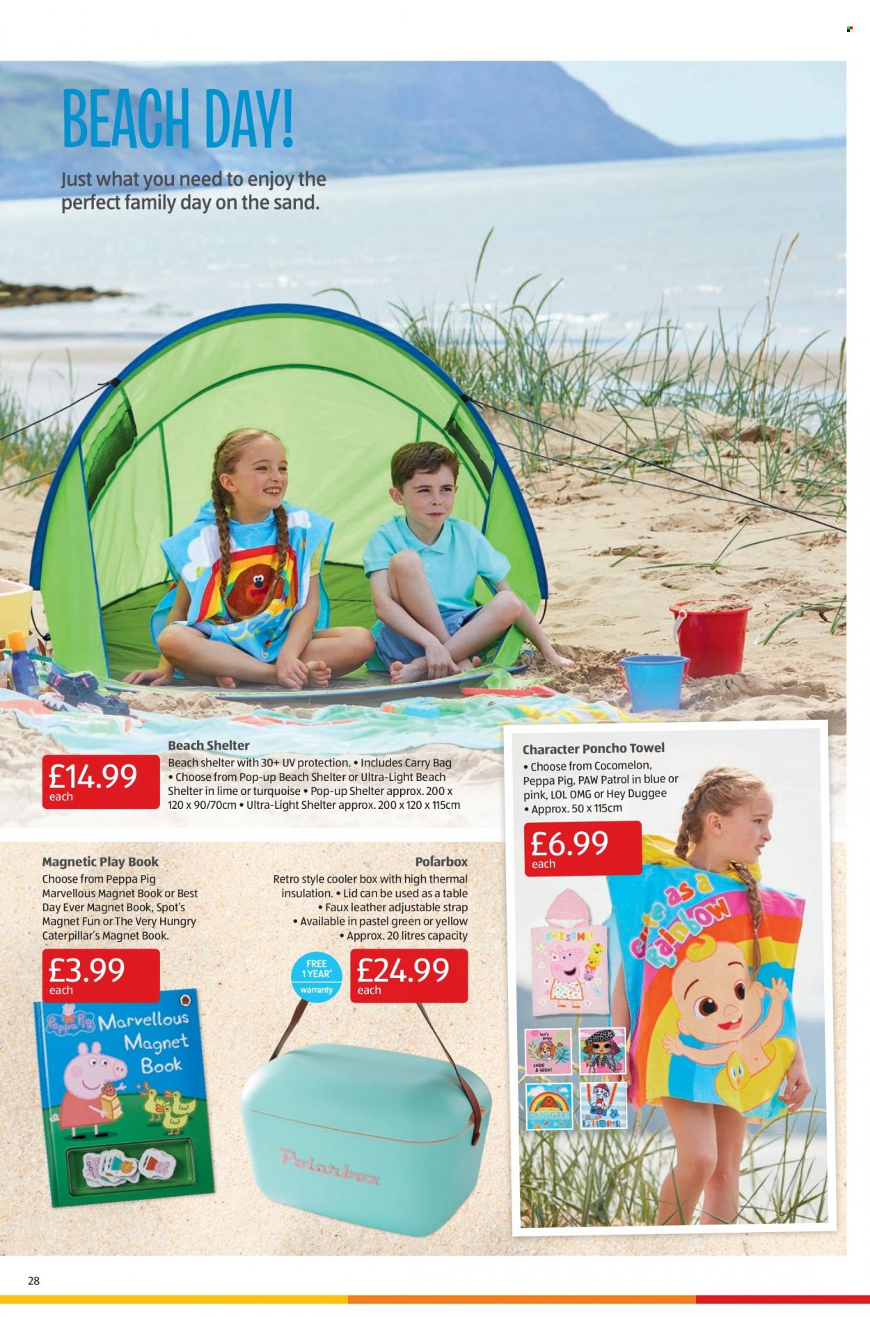 thumbnail - Aldi offer  - 03/07/2022 - 10/07/2022 - Sales products - Paw Patrol, Peppa Pig, lid, book, towel, table. Page 28.