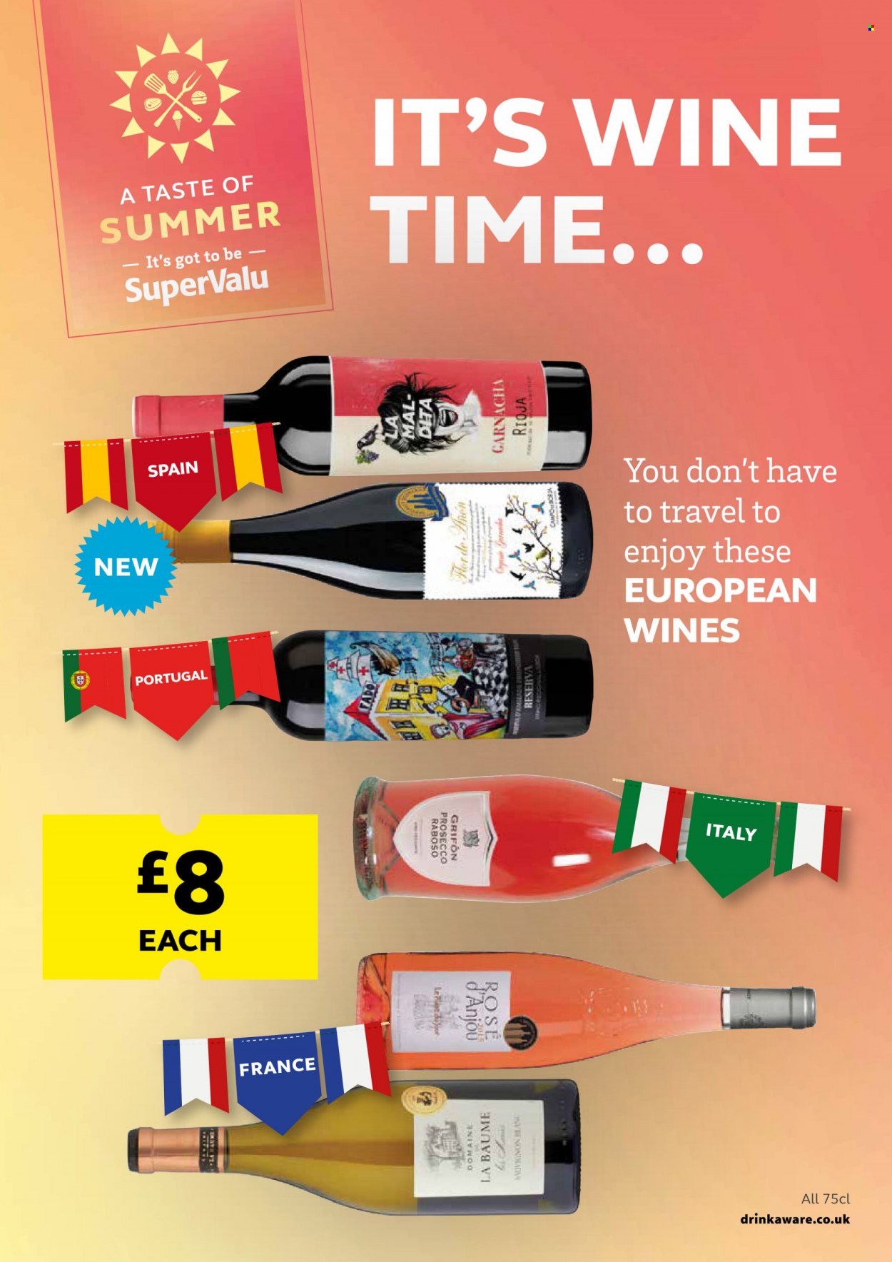 thumbnail - SuperValu offer  - Sales products - prosecco, wine, rosé wine. Page 15.