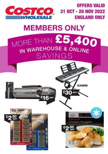 Costco offer  - 31/10/2022 - 20/11/2022.