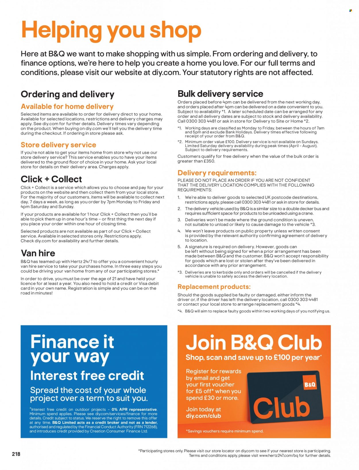 B&Q offer. Page 218