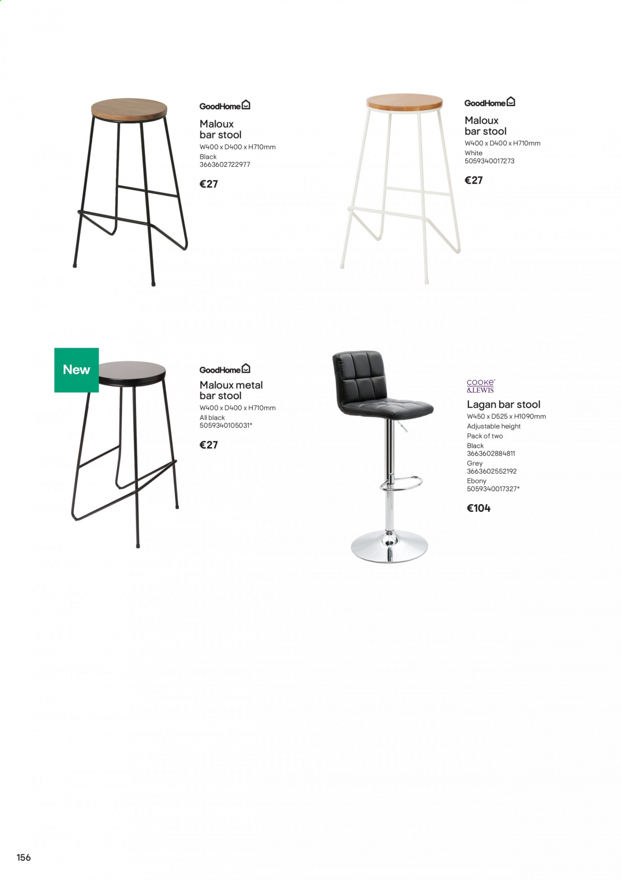 thumbnail - B&Q offer  - Sales products - stool, bar stool. Page 156.
