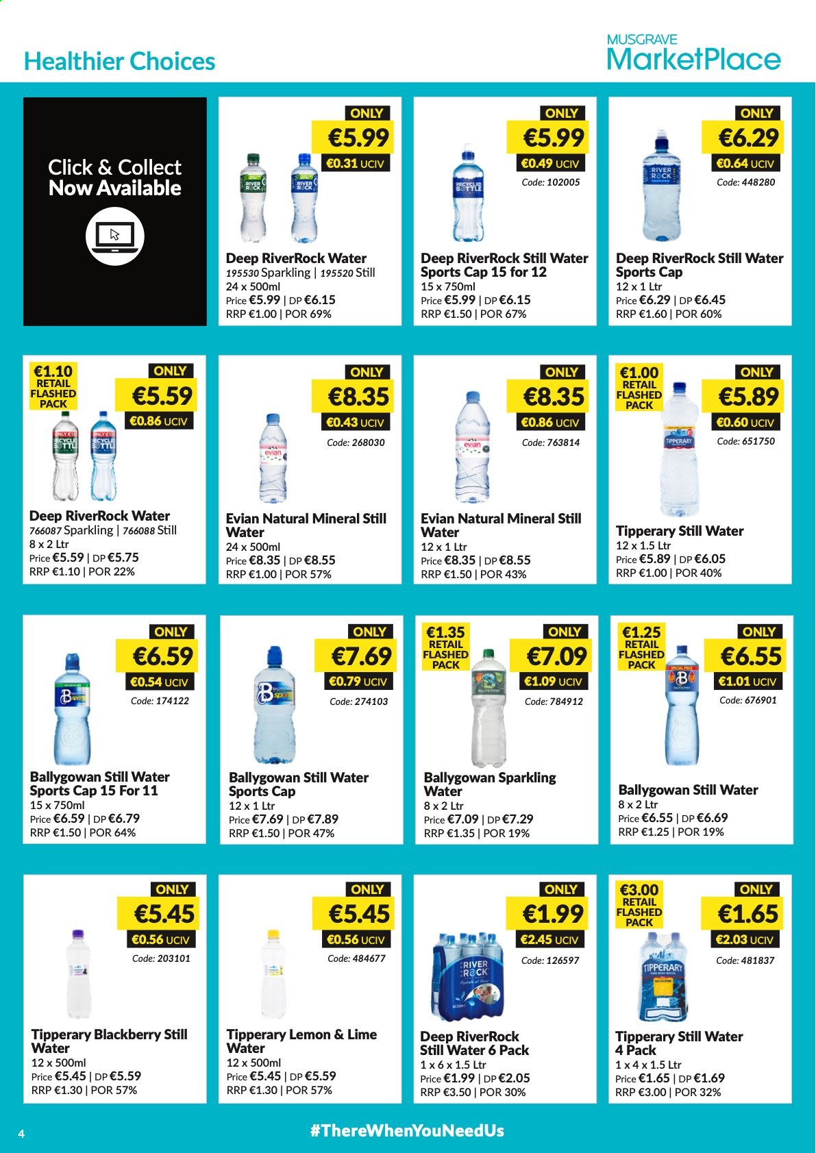thumbnail - MUSGRAVE Market Place offer  - 09.05.2021 - 05.06.2021 - Sales products - Ballygowan, mineral water, sparkling water, bottled water, Evian. Page 4.