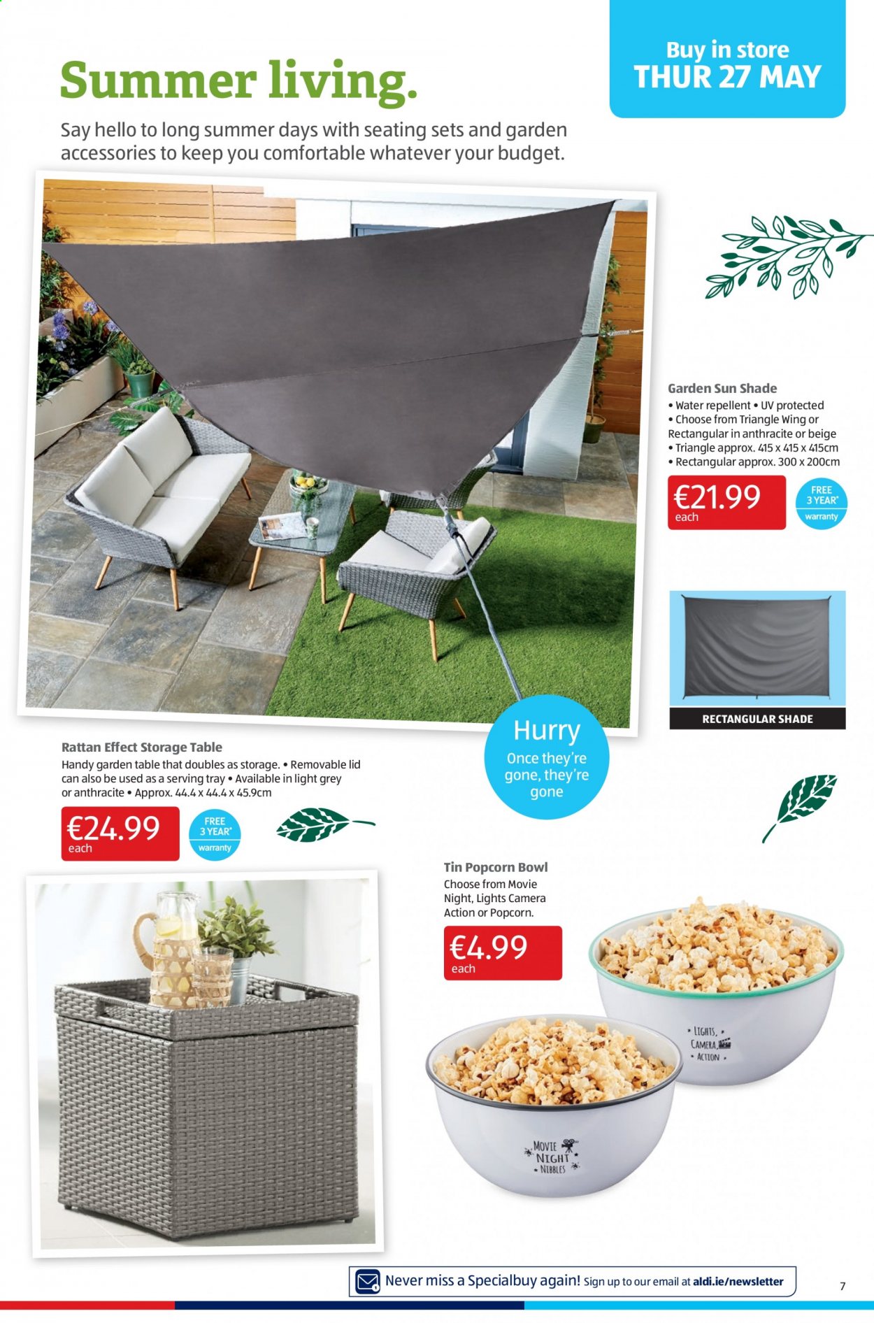 thumbnail - Aldi offer  - 27.05.2021 - 02.06.2021 - Sales products - popcorn, repellent, lid, tray, bowl, table. Page 7.