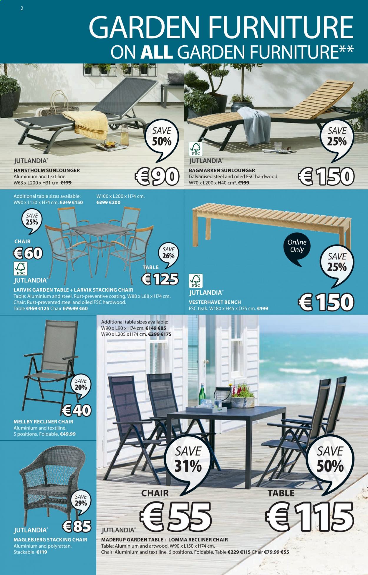 thumbnail - JYSK offer  - 27.05.2021 - 09.06.2021 - Sales products - table, chair, bench, recliner chair. Page 2.