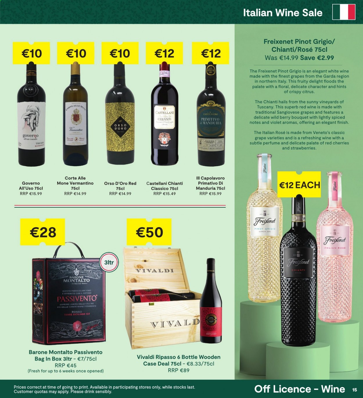 thumbnail - SuperValu offer  - 27.05.2021 - 09.06.2021 - Sales products - strawberries, Classico, red wine, white wine, wine, Pinot Grigio, rosé wine, eau de parfum. Page 15.