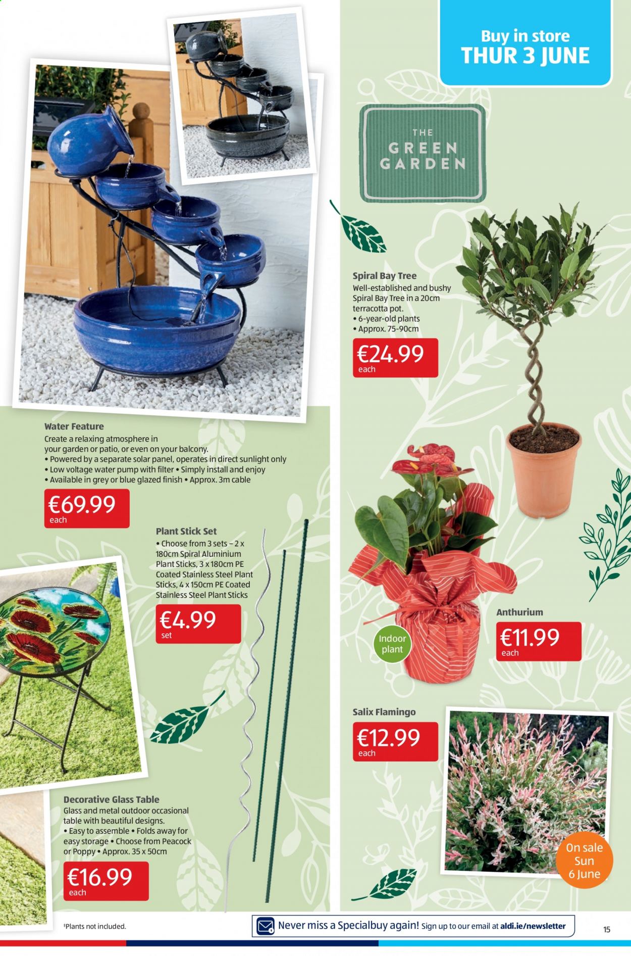 thumbnail - Aldi offer  - 03.06.2021 - 09.06.2021 - Sales products - Sunlight, pot, table. Page 15.