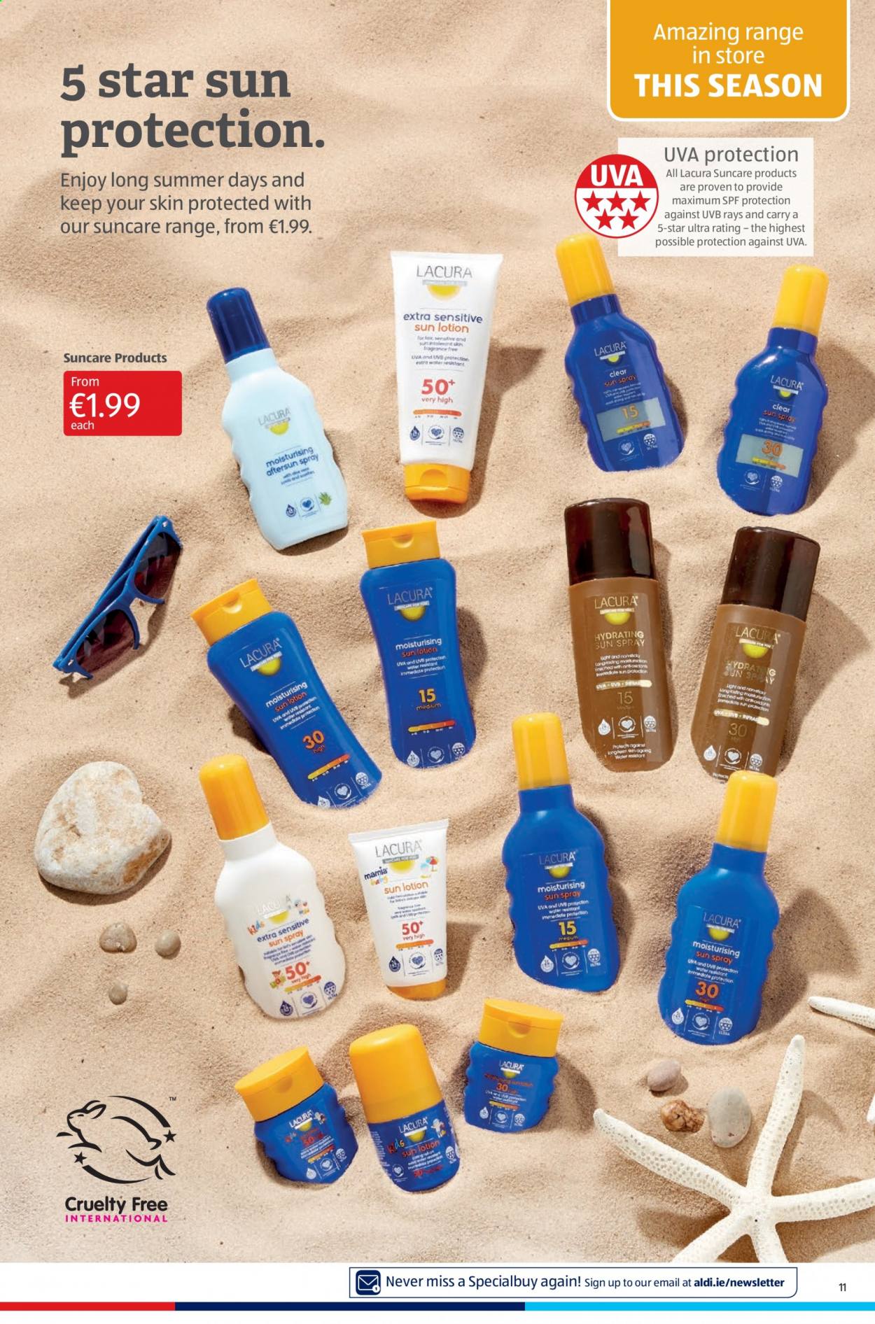 thumbnail - Aldi offer  - 10.06.2021 - 16.06.2021 - Sales products - sun lotion, sun spray. Page 11.