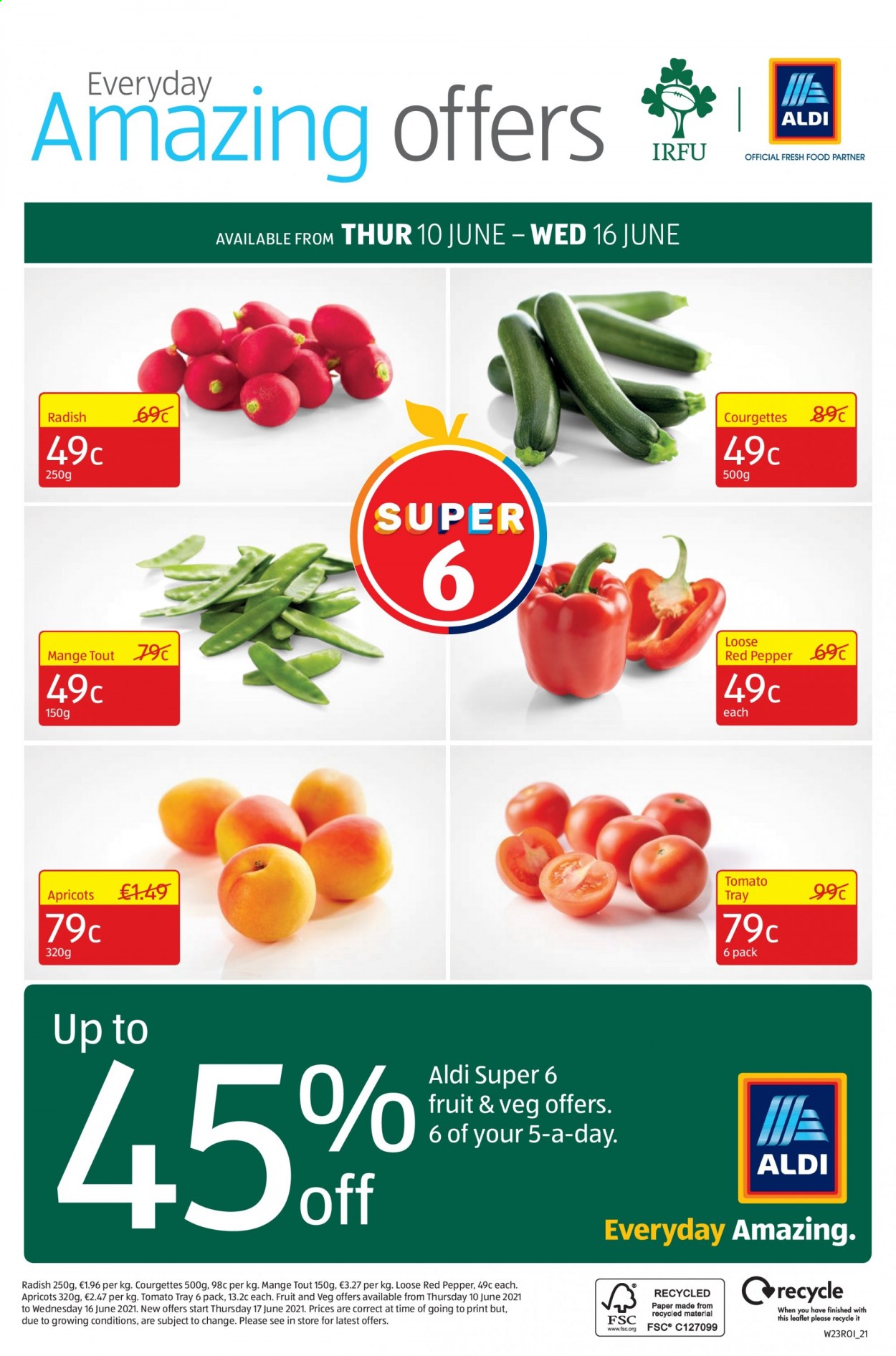 thumbnail - Aldi offer  - 10.06.2021 - 16.06.2021 - Sales products - radishes, apricots, tray. Page 32.