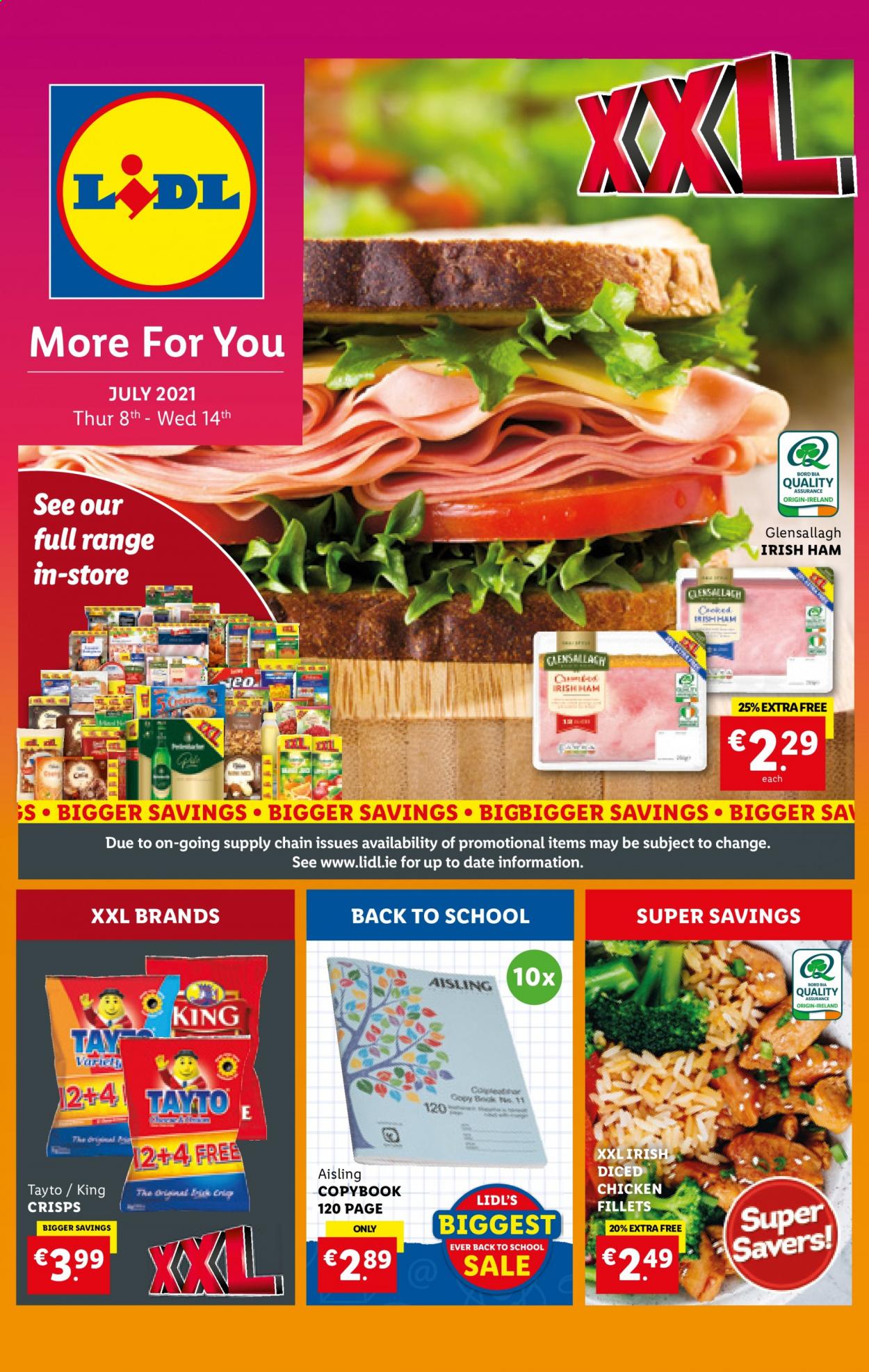 thumbnail - Lidl offer  - 08.07.2021 - 14.07.2021 - Sales products - ham, Tayto. Page 1.