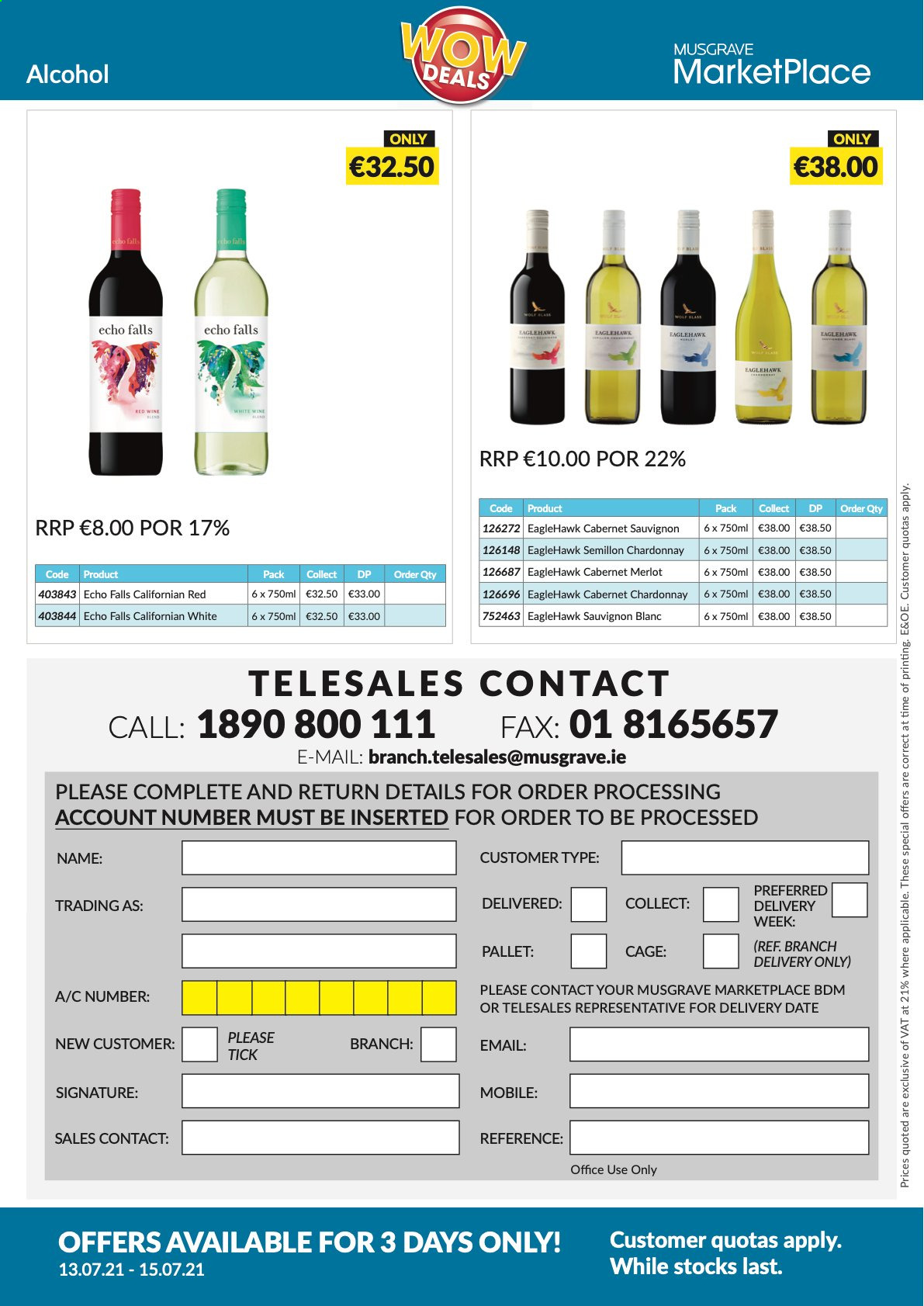thumbnail - MUSGRAVE Market Place offer  - 13.07.2021 - 15.07.2021 - Sales products - Cabernet Sauvignon, red wine, white wine, Chardonnay, wine, Merlot, alcohol, Sauvignon Blanc. Page 12.