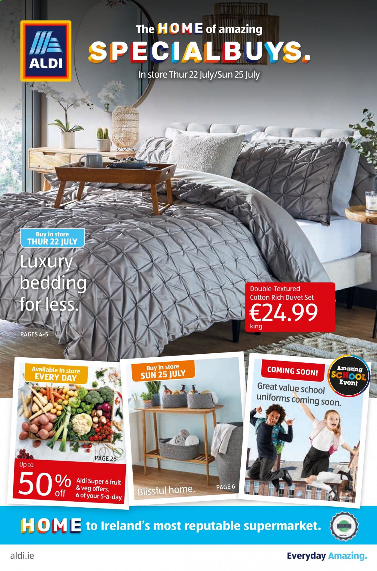 Aldi offer  - 22.7.2021 - 28.7.2021 - Sales products - bedding, duvet. Page 1.