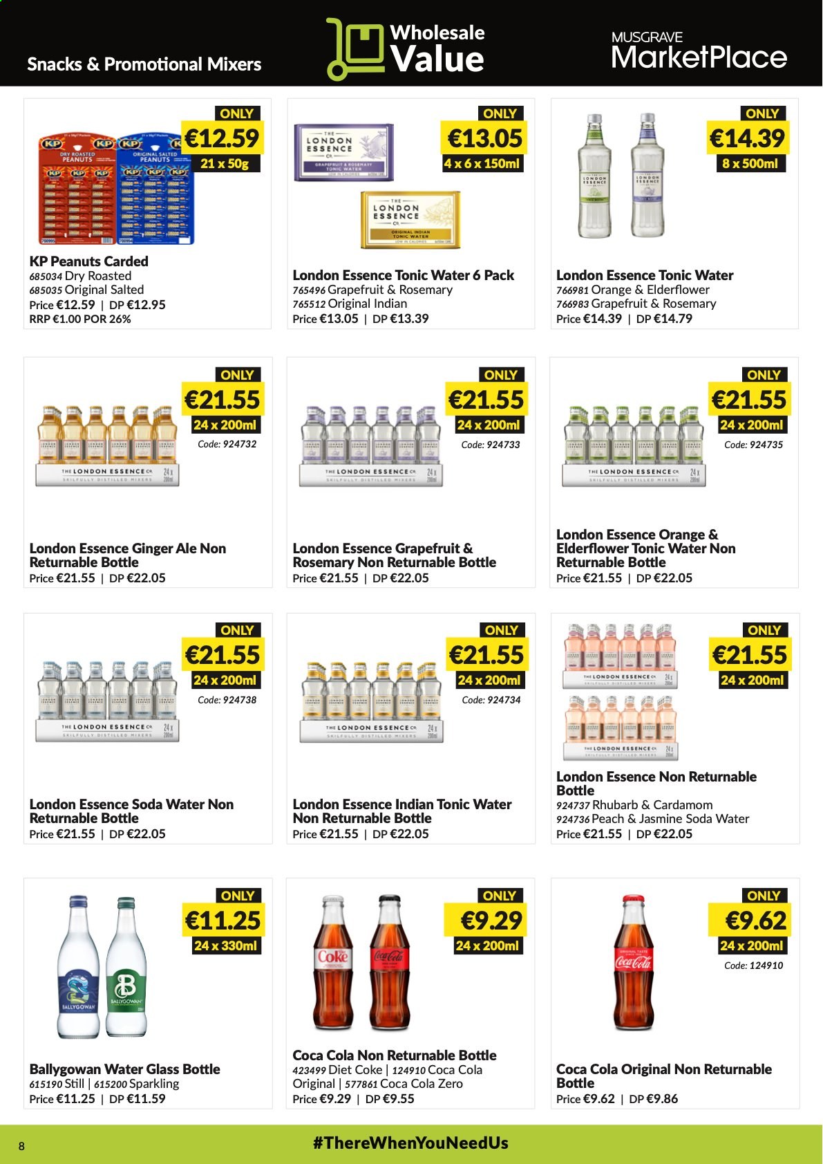 thumbnail - MUSGRAVE Market Place offer  - 01.08.2021 - 28.08.2021 - Sales products - grapefruits, oranges, snack, peanuts, Coca-Cola, ginger ale, tonic, Diet Coke, Coca-Cola zero, Ballygowan, soda. Page 9.
