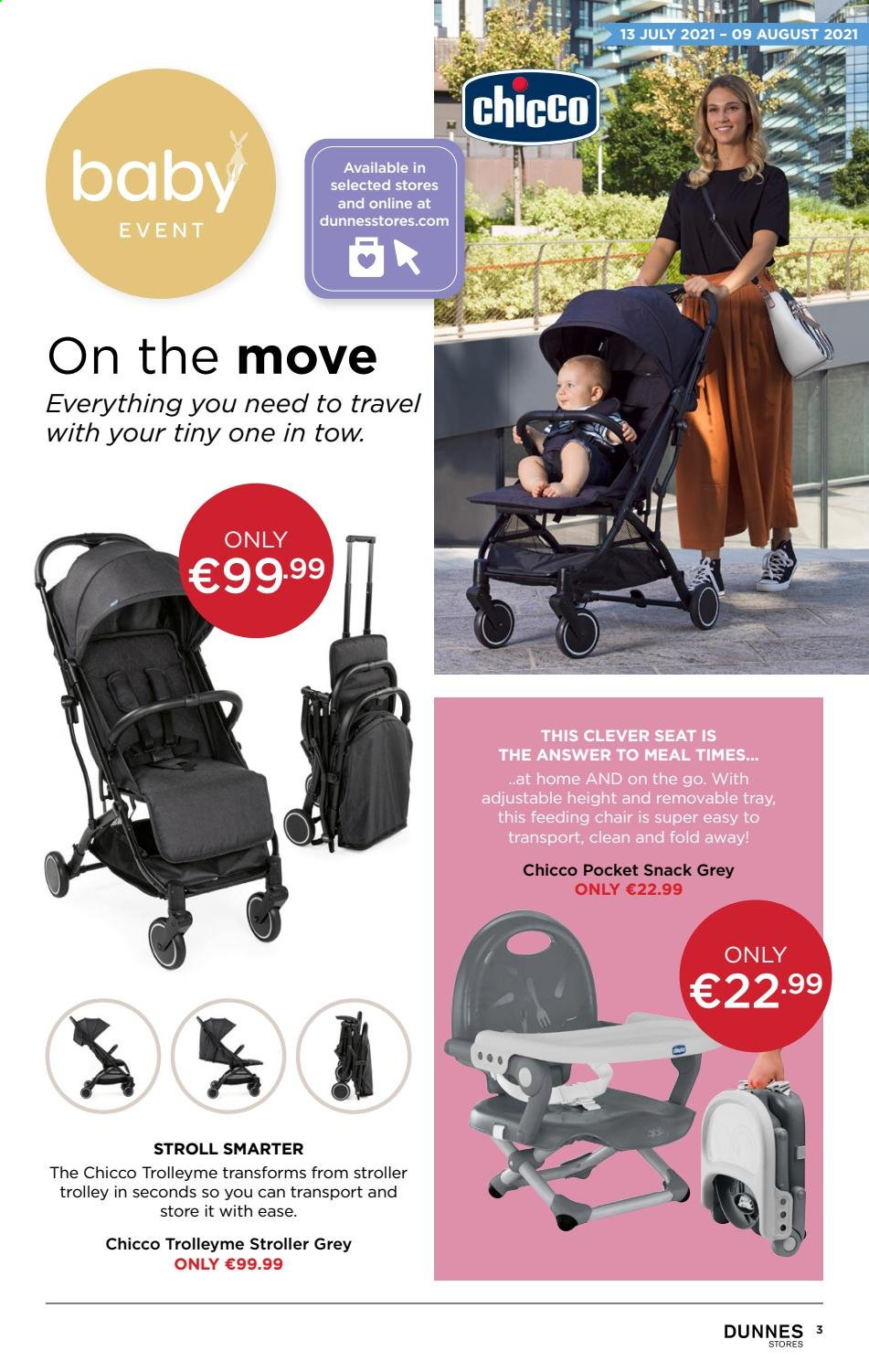thumbnail - Dunnes Stores offer  - 13.07.2021 - 09.08.2021 - Sales products - snack, trolley, Chicco. Page 3.