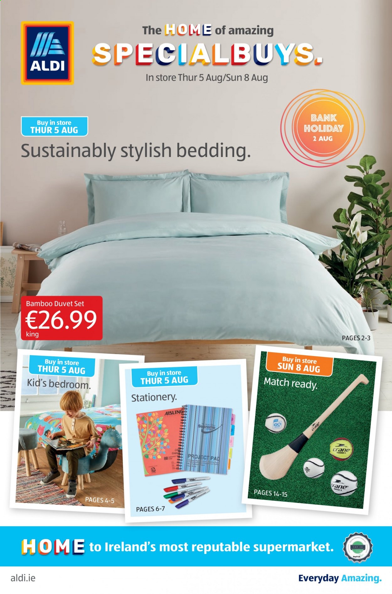 thumbnail - Aldi offer  - 05.08.2021 - 11.08.2021 - Sales products - bedding, duvet. Page 1.