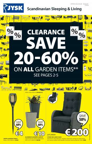 JYSK offer  - 5.8.2021 - 18.8.2021.