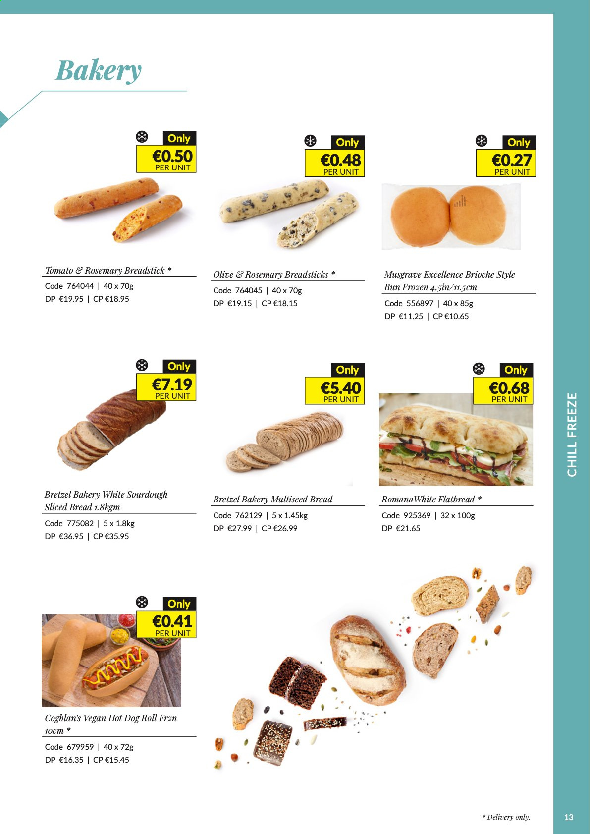 thumbnail - MUSGRAVE Market Place offer  - 22.08.2021 - 02.10.2021 - Sales products - bread, brioche, flatbread, veggie hot dog, bread sticks. Page 13.