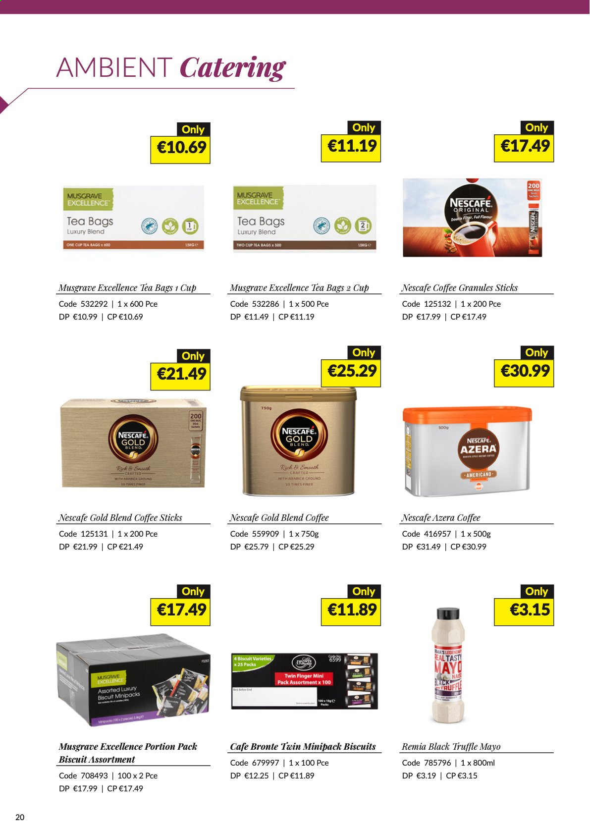thumbnail - MUSGRAVE Market Place offer  - 22.08.2021 - 02.10.2021 - Sales products - mayonnaise, biscuit, tea bags, coffee, Nescafé. Page 20.