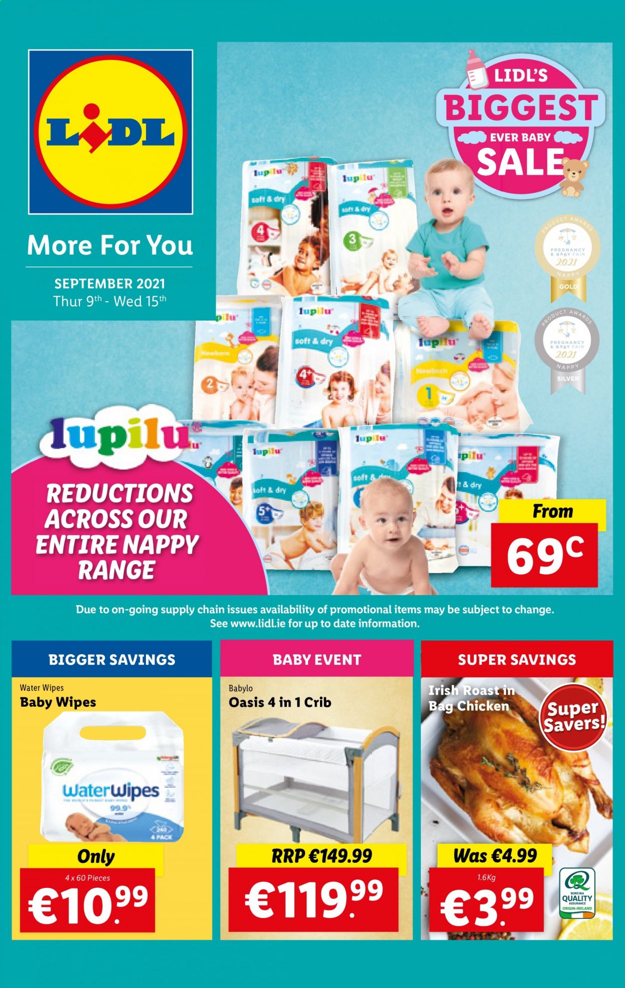 thumbnail - Lidl offer  - 09.09.2021 - 15.09.2021 - Sales products - Lupilu, wipes, baby wipes, nappies. Page 1.