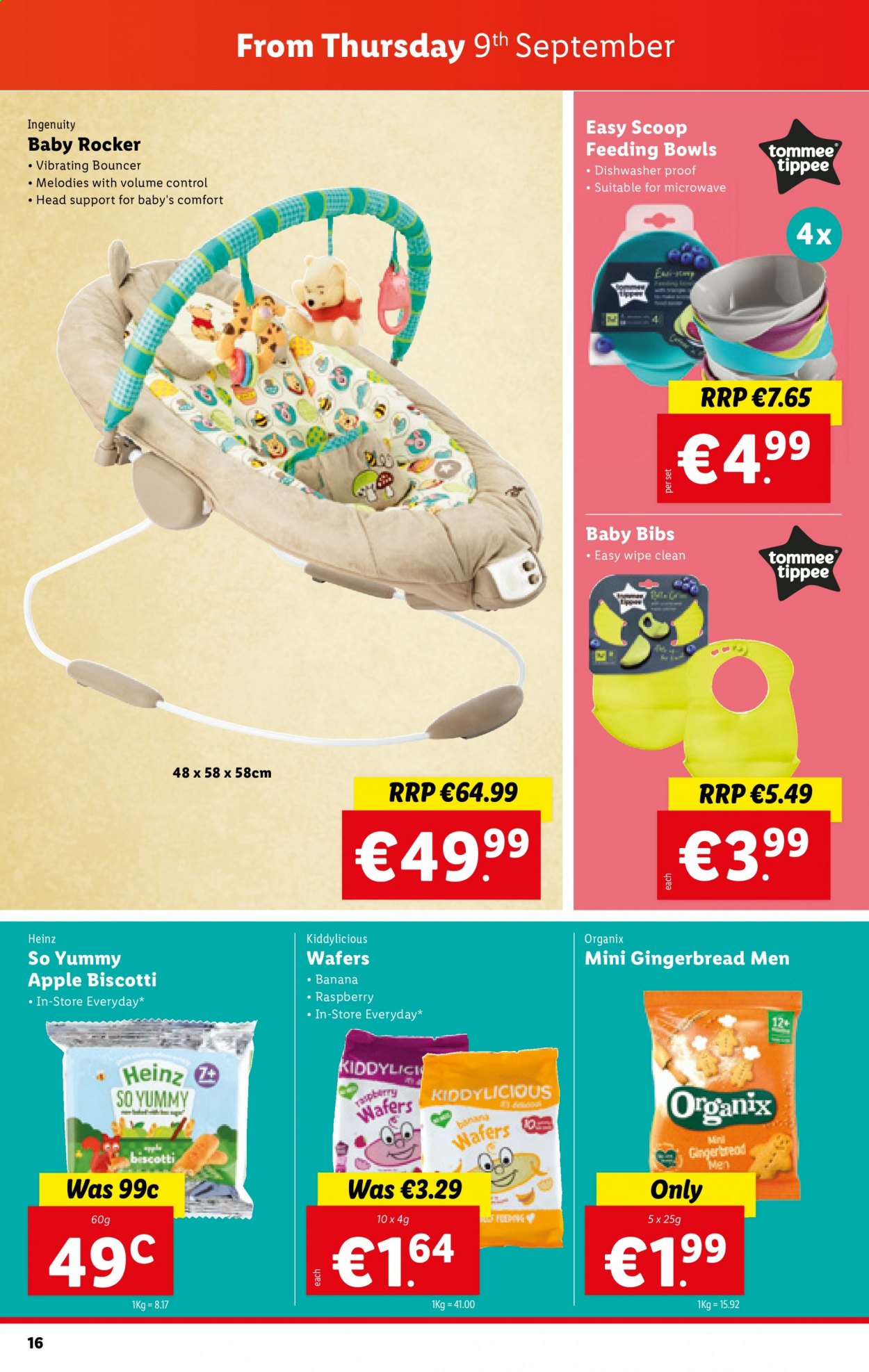 thumbnail - Lidl offer  - 09.09.2021 - 15.09.2021 - Sales products - gingerbread, biscotti, wafers, Heinz, Apple, microwave. Page 16.