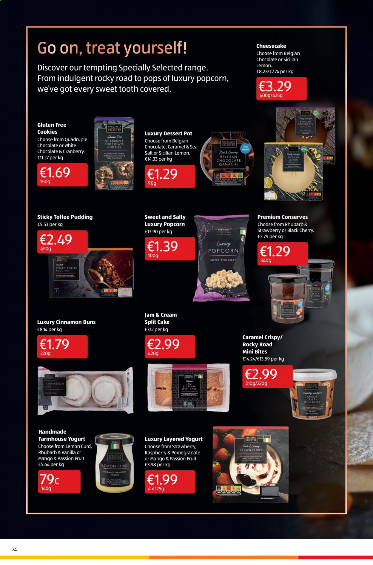 thumbnail - Aldi offer  - 09.09.2021 - 15.09.2021 - Sales products - buns, cheesecake, cherries, pomegranate, curd, pudding, yoghurt, cookies, chocolate, toffee, popcorn, cinnamon, caramel, fruit jam, lemon curd, pot. Page 26.