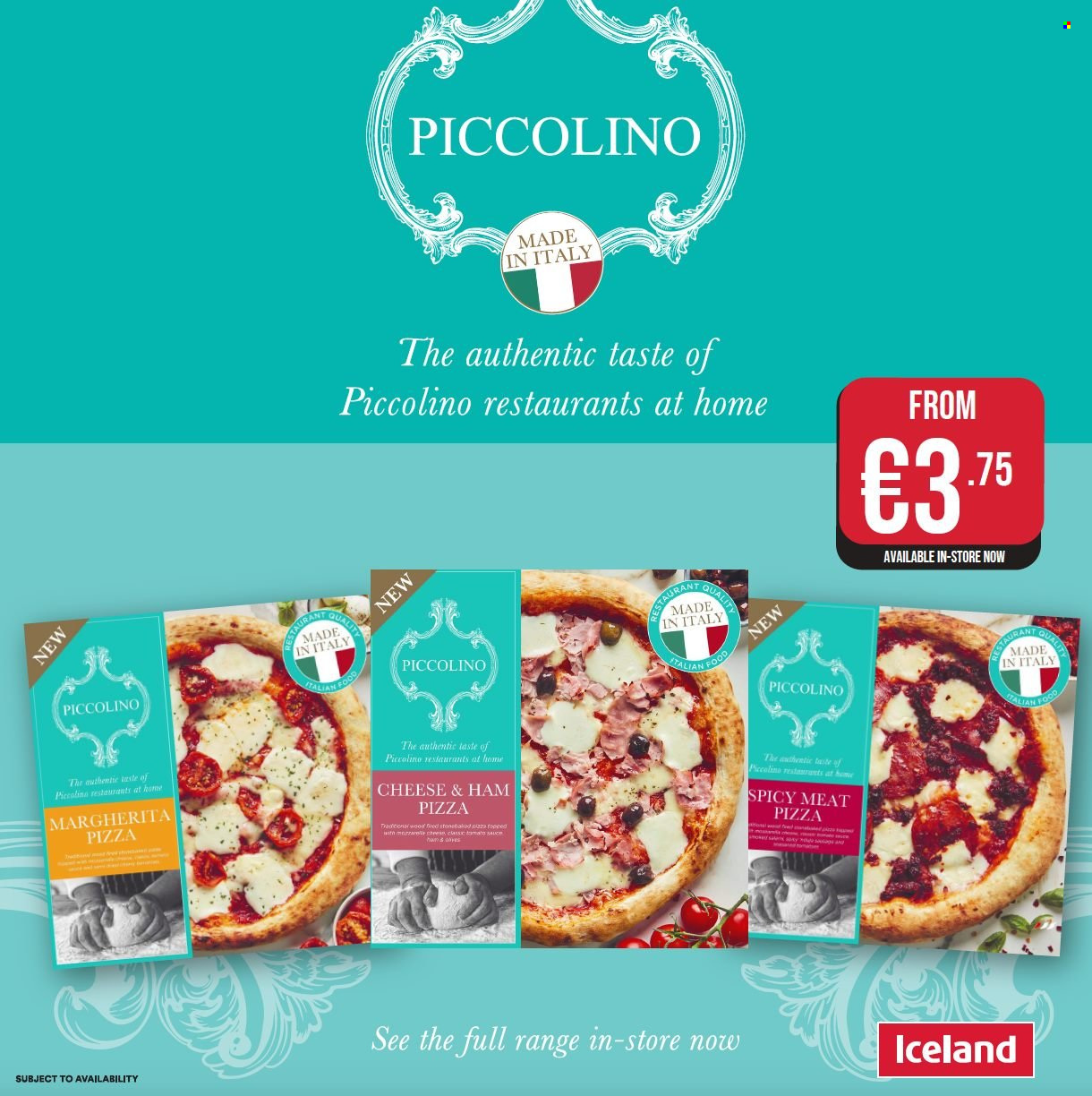 thumbnail - Iceland offer  - Sales products - pizza, sauce, ham. Page 1.