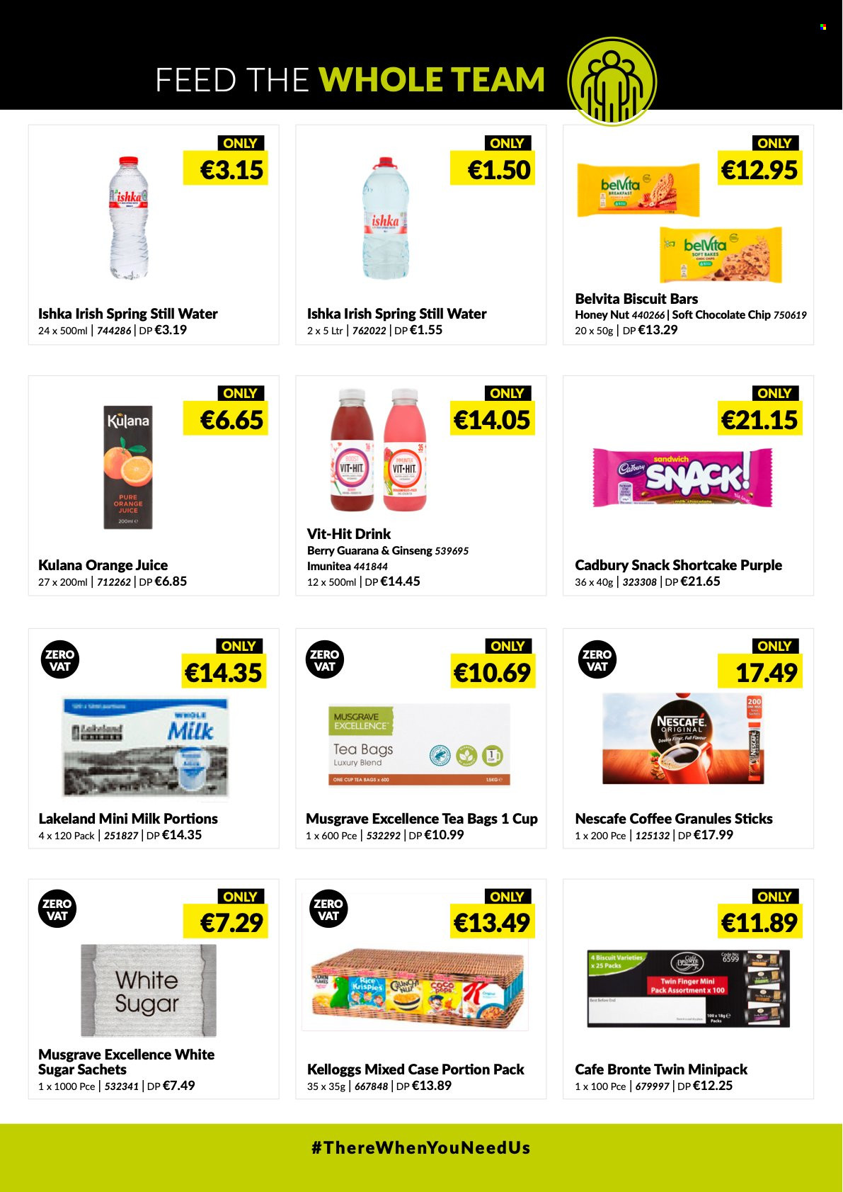 thumbnail - MUSGRAVE Market Place offer  - 12.09.2021 - 16.10.2021 - Sales products - sandwich, chocolate chips, snack, biscuit, Cadbury, sugar, Rice Krispies, belVita, white rice, orange juice, juice, mineral water, bottled water, tea bags, coffee, Nescafé. Page 2.