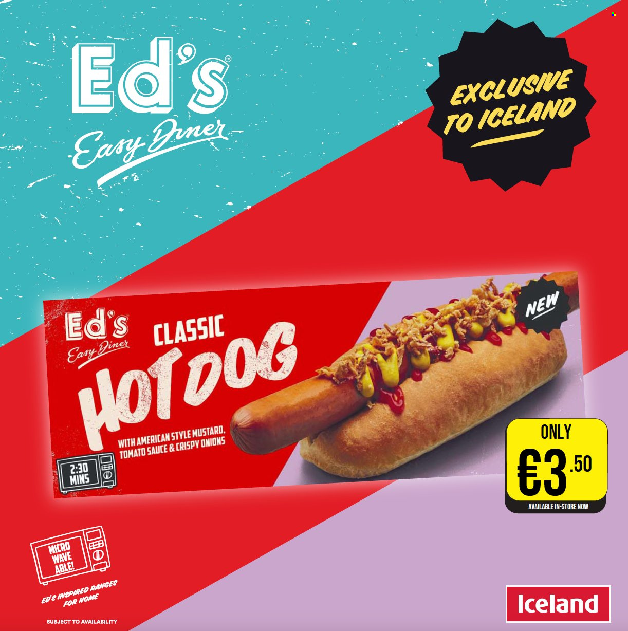 thumbnail - Iceland offer  - Sales products - hot dog rolls, onion, hot dog, tomato sauce. Page 1.