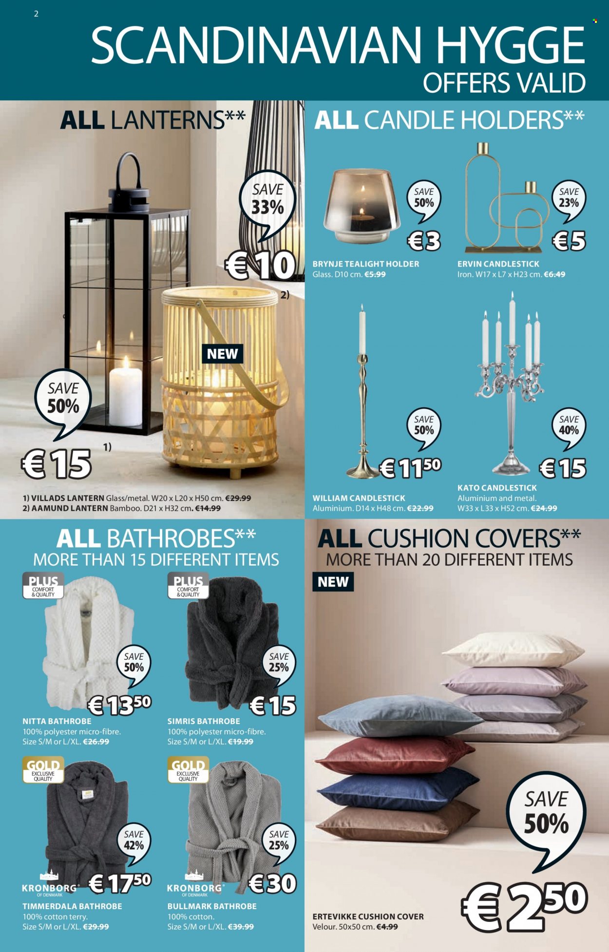 thumbnail - JYSK offer  - 16.09.2021 - 29.09.2021 - Sales products - candlestick, cushion, lantern, tealight holder, candle, tealight. Page 2.