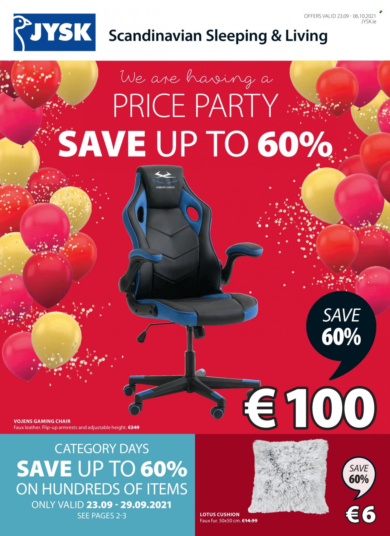 thumbnail - JYSK offer  - 23.09.2021 - 06.10.2021 - Sales products - chair, Lotus, cushion. Page 1.