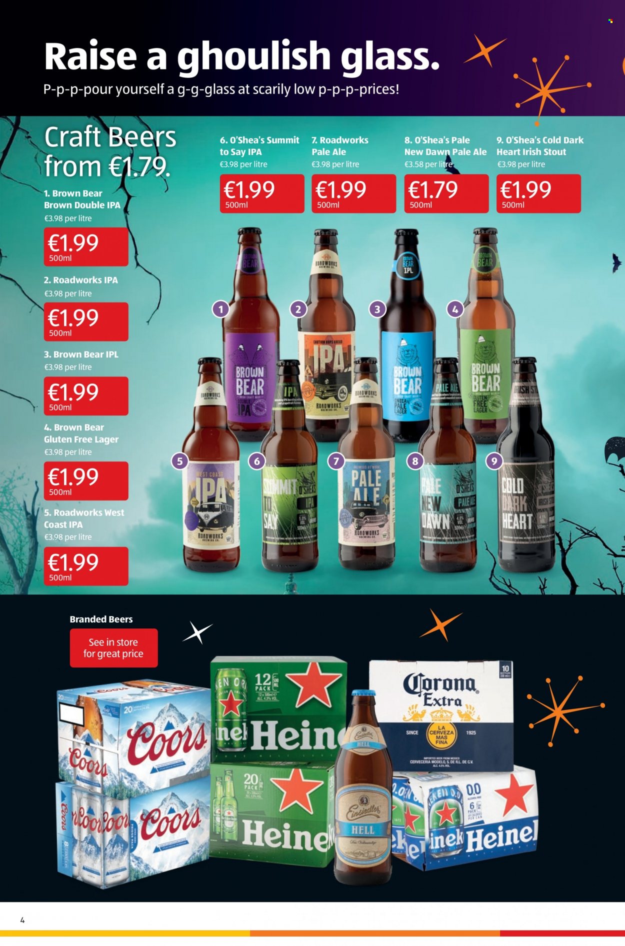 thumbnail - Aldi offer  - 07.10.2021 - 13.10.2021 - Sales products - fish, beer, Corona Extra, Lager, IPA, Coors. Page 4.