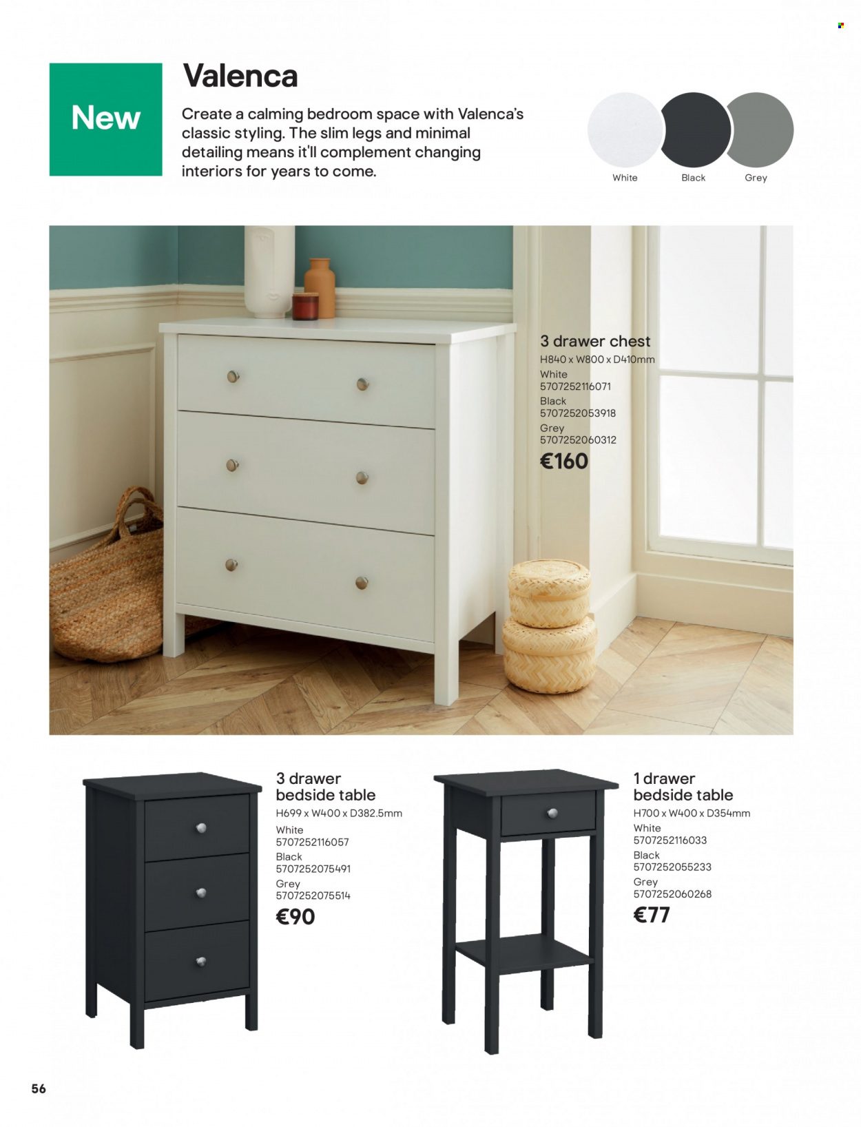 thumbnail - B&Q offer  - Sales products - table, bedside table. Page 56.