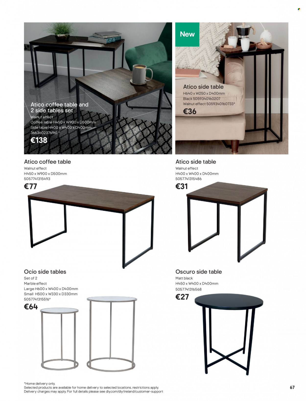 thumbnail - B&Q offer  - Sales products - table, table set, coffee table, sidetable. Page 67.
