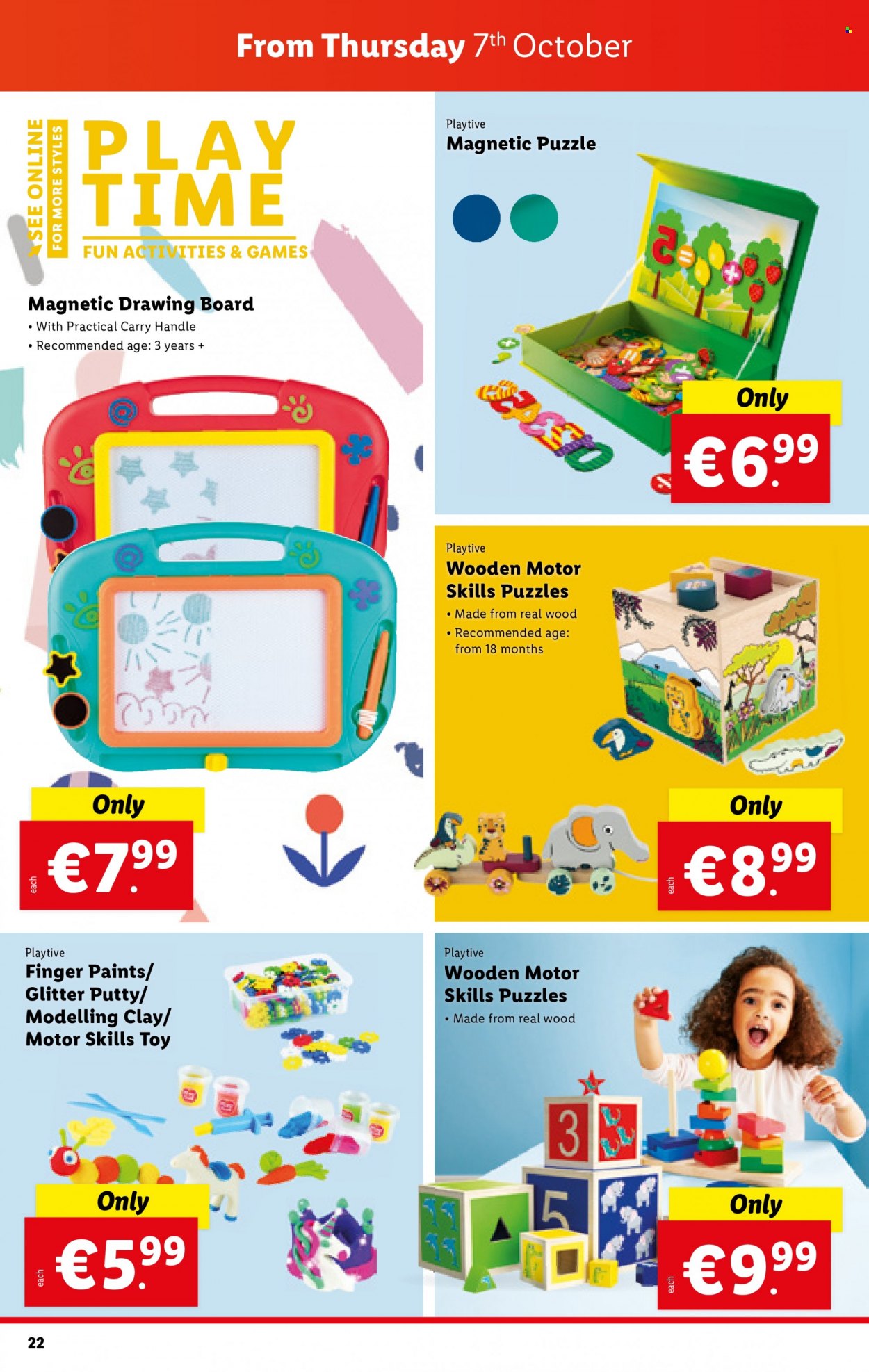 thumbnail - Lidl offer  - 07.10.2021 - 13.10.2021 - Sales products - glitter, drawing board. Page 22.