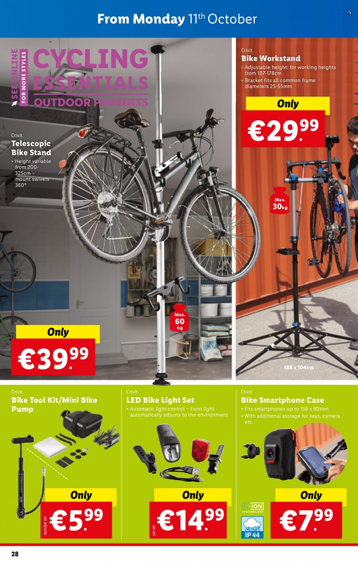thumbnail - Lidl offer  - 07.10.2021 - 13.10.2021 - Sales products - Crivit, camera, light set, tool set. Page 28.