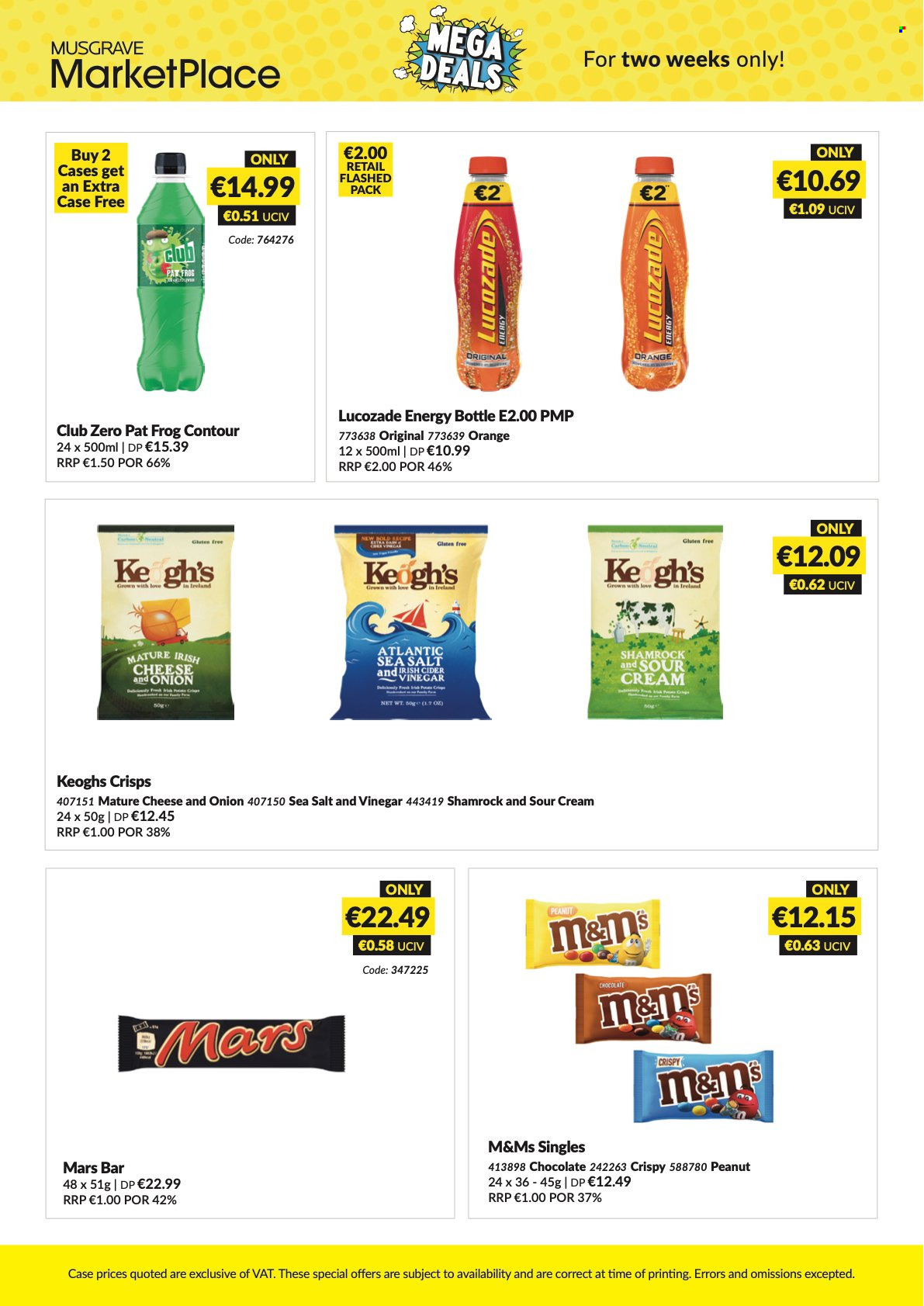 thumbnail - MUSGRAVE Market Place offer  - 10.10.2021 - 23.10.2021 - Sales products - oranges, cheese, chocolate, Mars, sea salt, vinegar, Club Zero, Lucozade, cider, contour. Page 2.