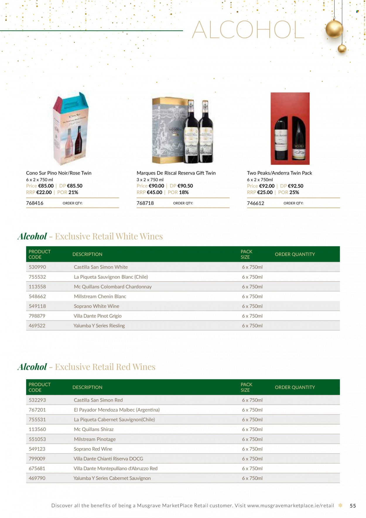 thumbnail - MUSGRAVE Market Place offer  - Sales products - Cabernet Sauvignon, red wine, Riesling, white wine, Chardonnay, wine, alcohol, Chenin Blanc, Shiraz, Pinot Grigio, Sauvignon Blanc, rosé wine. Page 55.